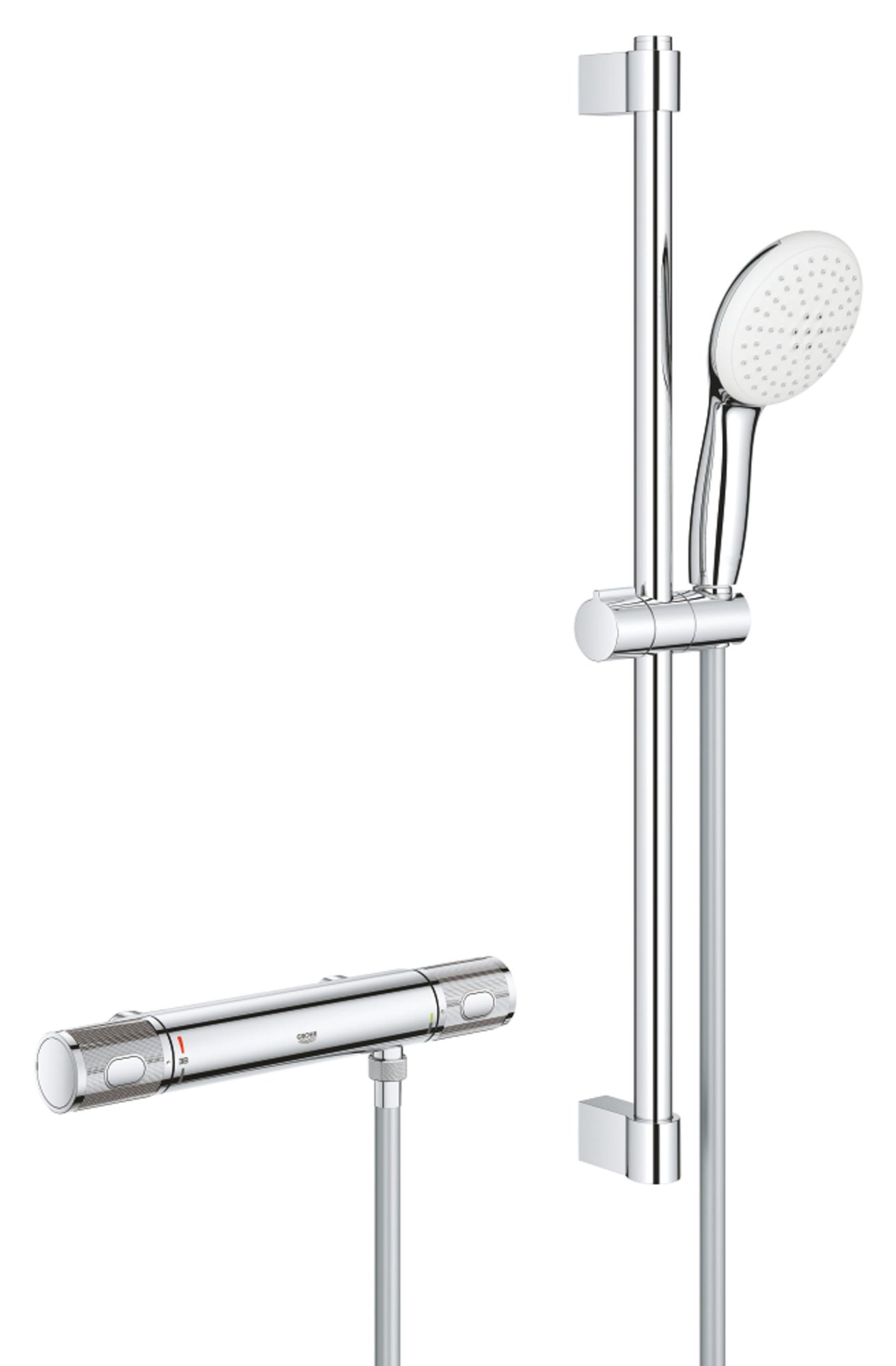Grohe Grohtherm 1000 Performance Comfortset H.O.H. 150Mm, zonder koppelingen, 600Mm, Max 8,0L/M Bij 3 Bar, chroom