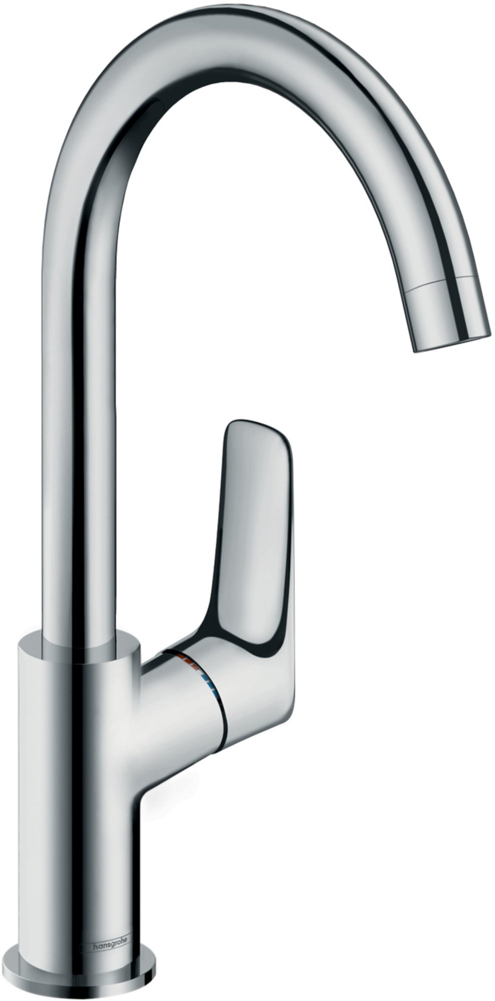 Hansgrohe Logis 210 ééngreeps wastafelmengkraan met hoge draaibare uitloop en waste chroom