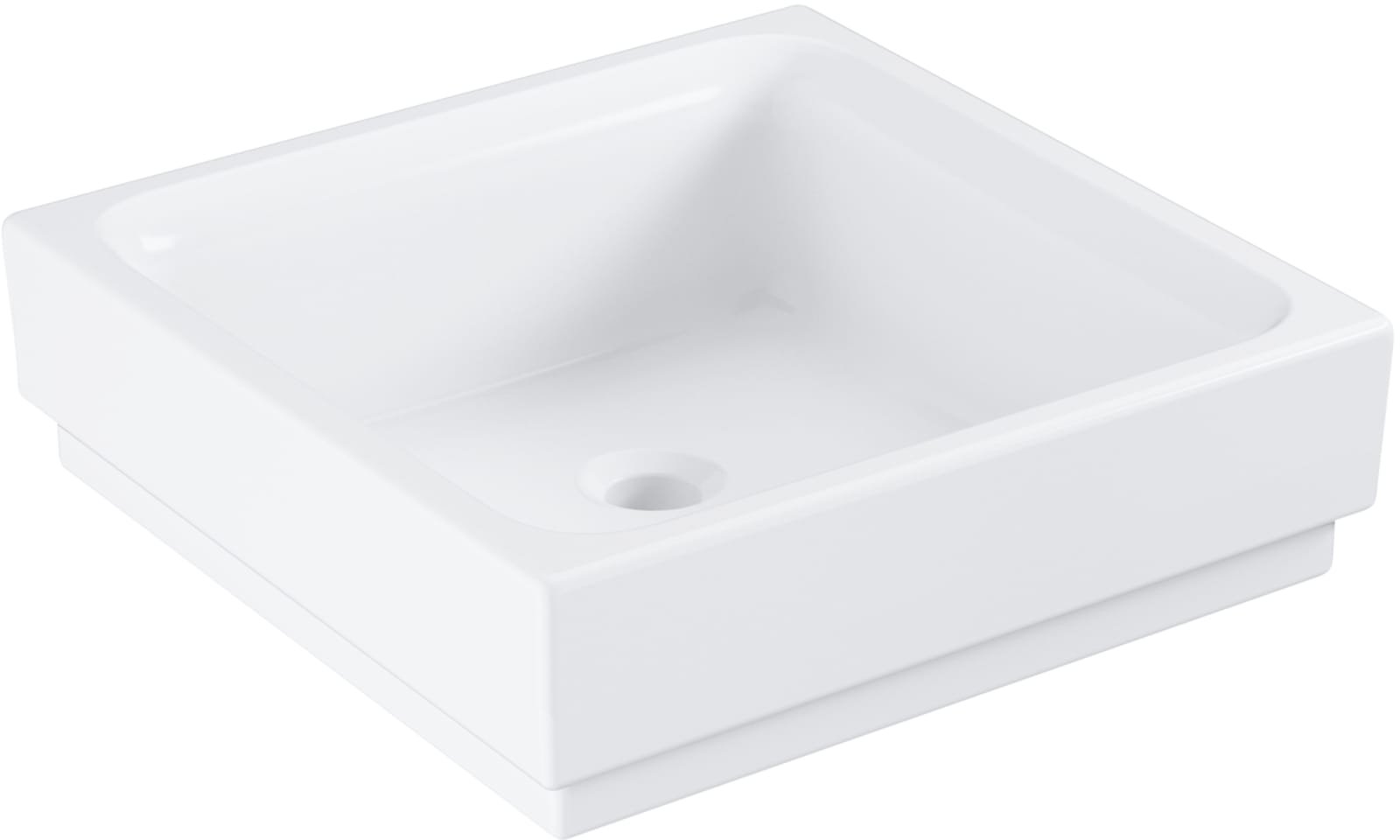Grohe Cube Ceramics, Wastafel, 1x waskom, kraangat midden, overloop, keramiek, antibacterieel, 400 x 470 x 150mm (BxDxH), wit