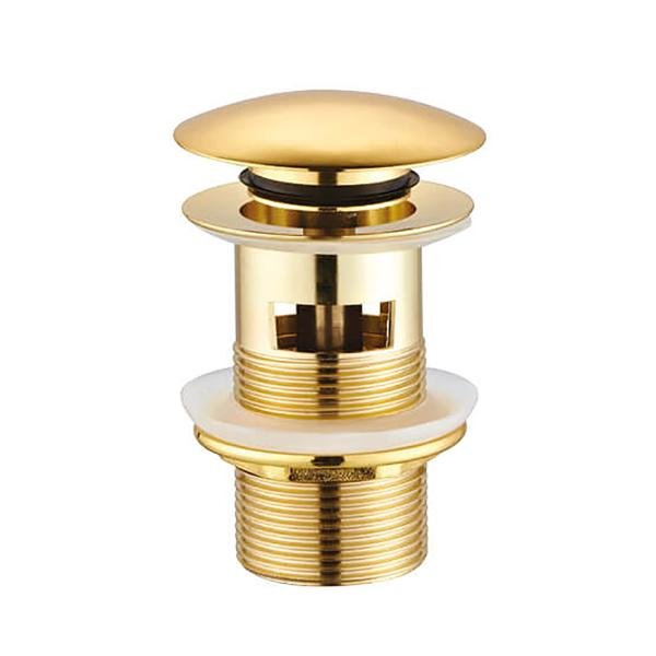 CREAVIT AFVOERPLUG - CLICK WASTE 5/4" - MET OVERLOOP - GLANZEND GOUD