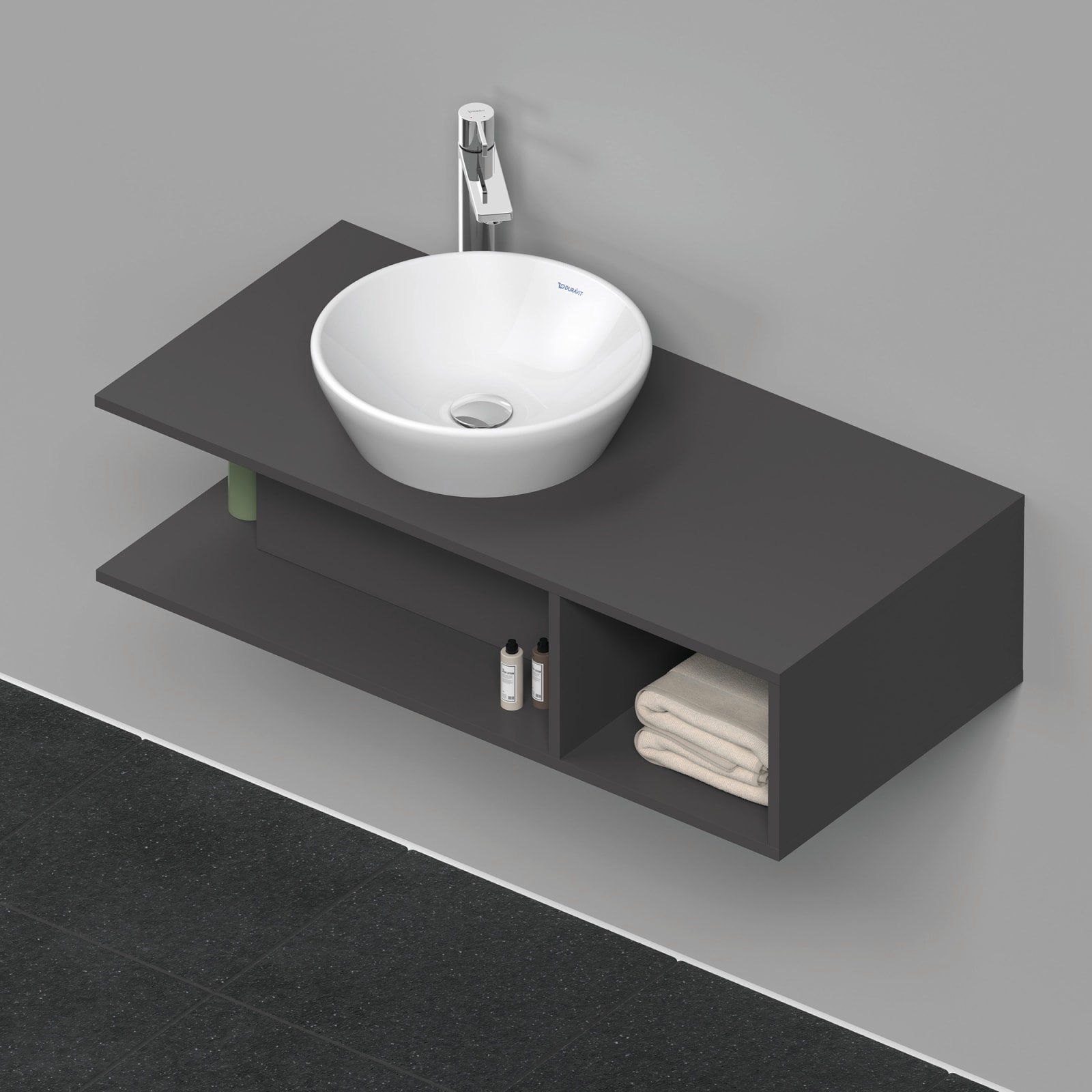 D-Neo Console wastafelonderbouw hangend Grafiet Mat (1200896783)