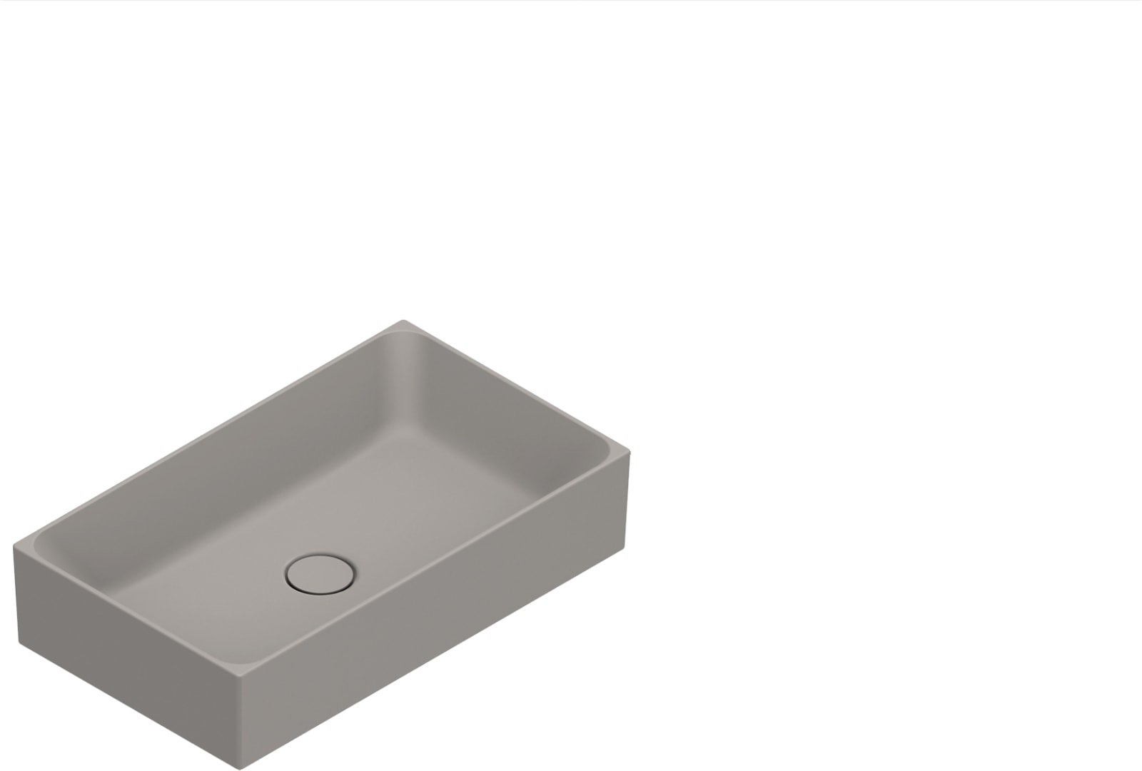 Catalano Premium waskom, antibacterieel, zonder overloop. 60x35 cm, h13 cm. Mat tortora