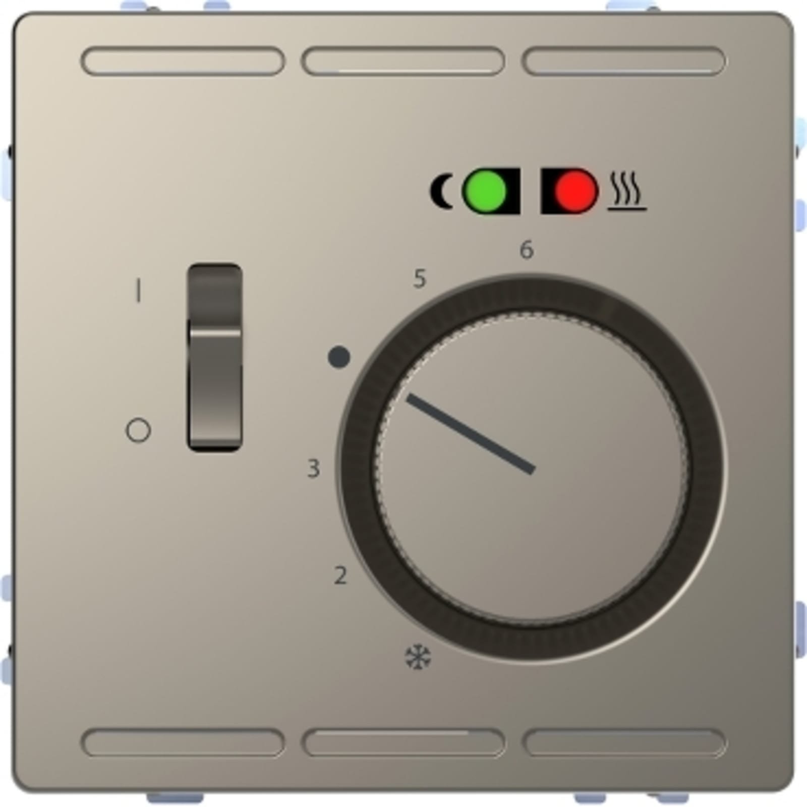 Vloer tempratuurregelaar - 230V - met schakelaar - Nikkel metallic - S