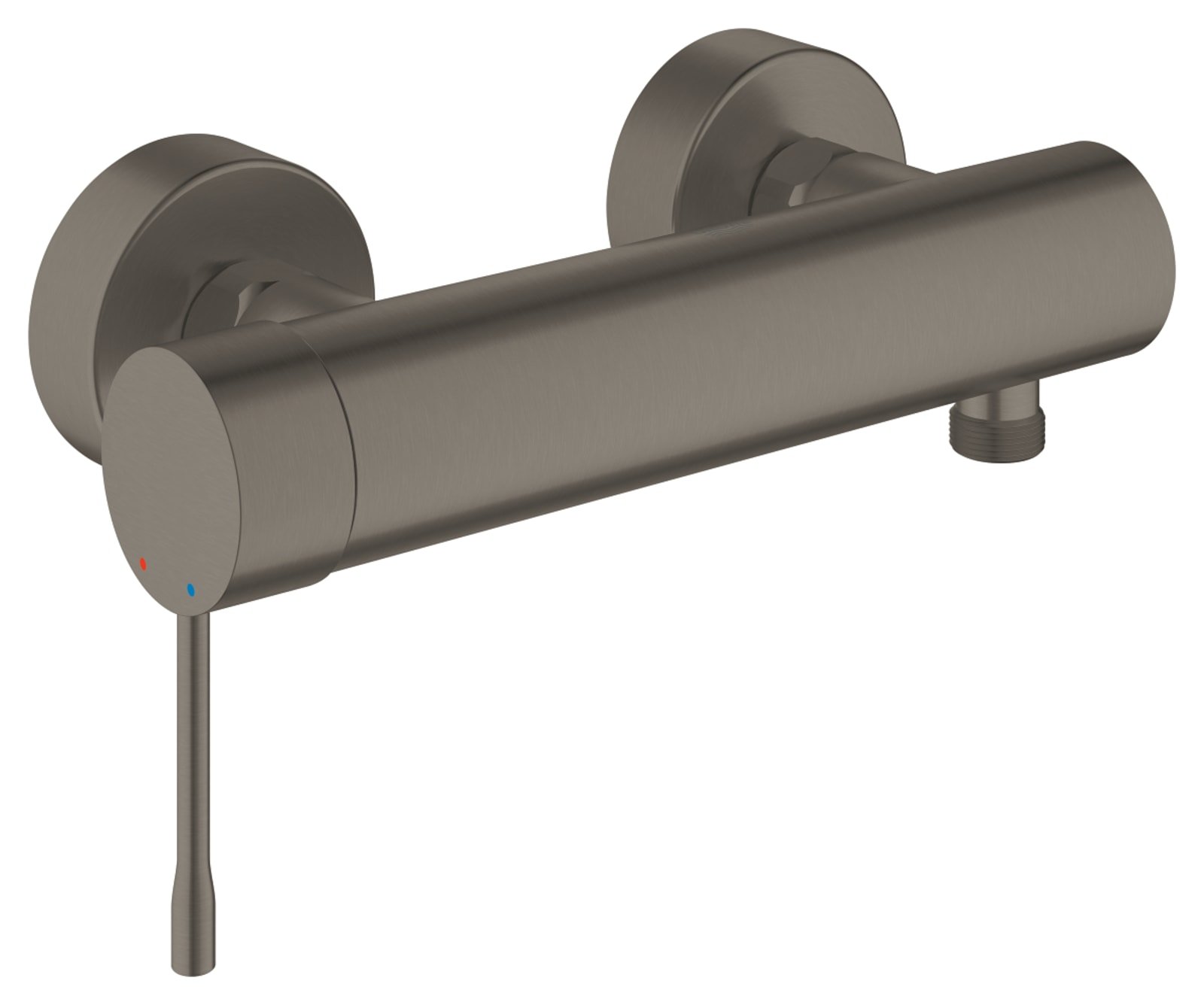 Grohe Essence New, Douchemengkraan, wand, eengreeps, 2-gats, 150mm hart, met koppelingen, hard graphite geborsteld