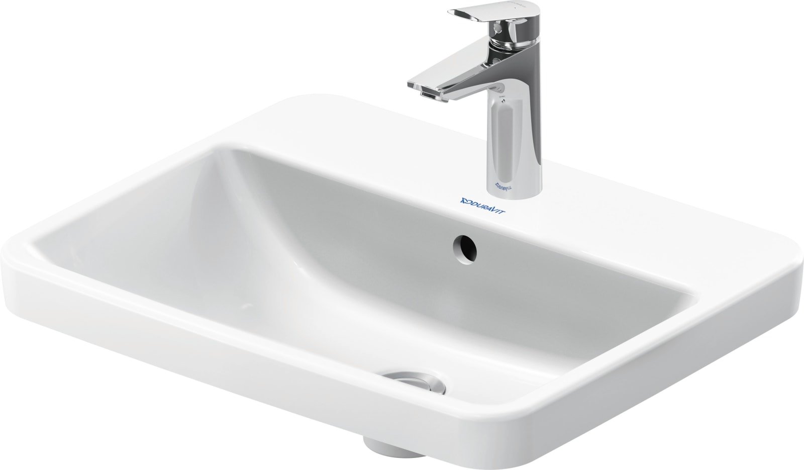 Duravit Duravit No.1 Inbouwwastafel 550 mm Wit Hoogglans, kraanvlak, aantal kraangaten per wasplaats: 1, overloop, geslepen – 035555