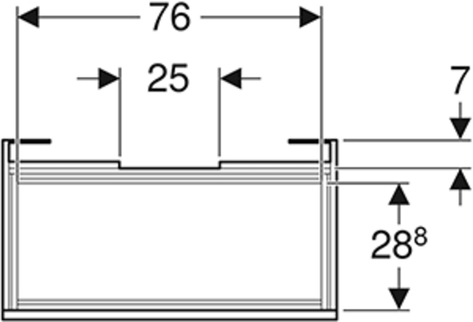 Geberit Renova Plan wastafel onderkast, met lade 90cm, licht noten hickory
