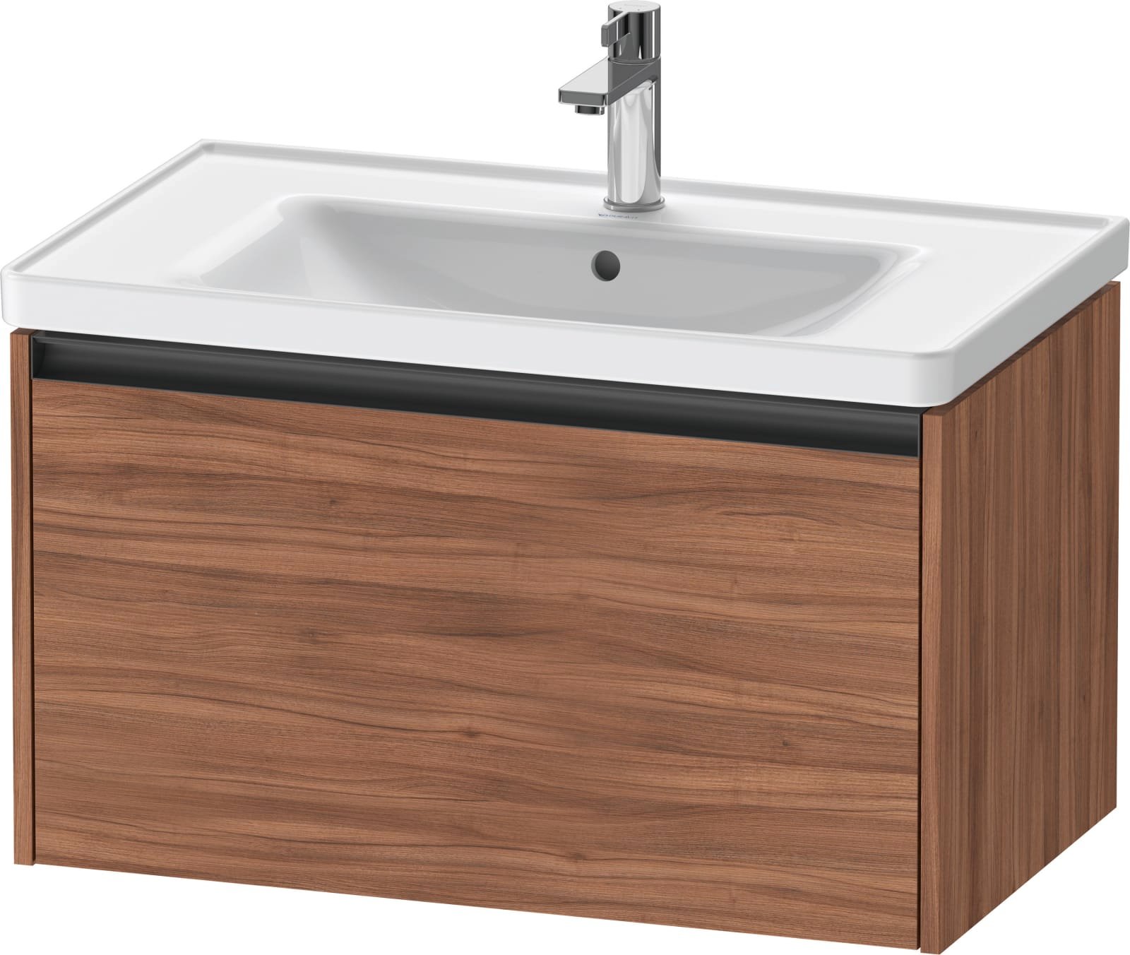 Duravit Ketho.2 Wastafelonderbouw hangend, Noten Mat, rechthoekig, aantal grote lades: 1 – K25083079790000