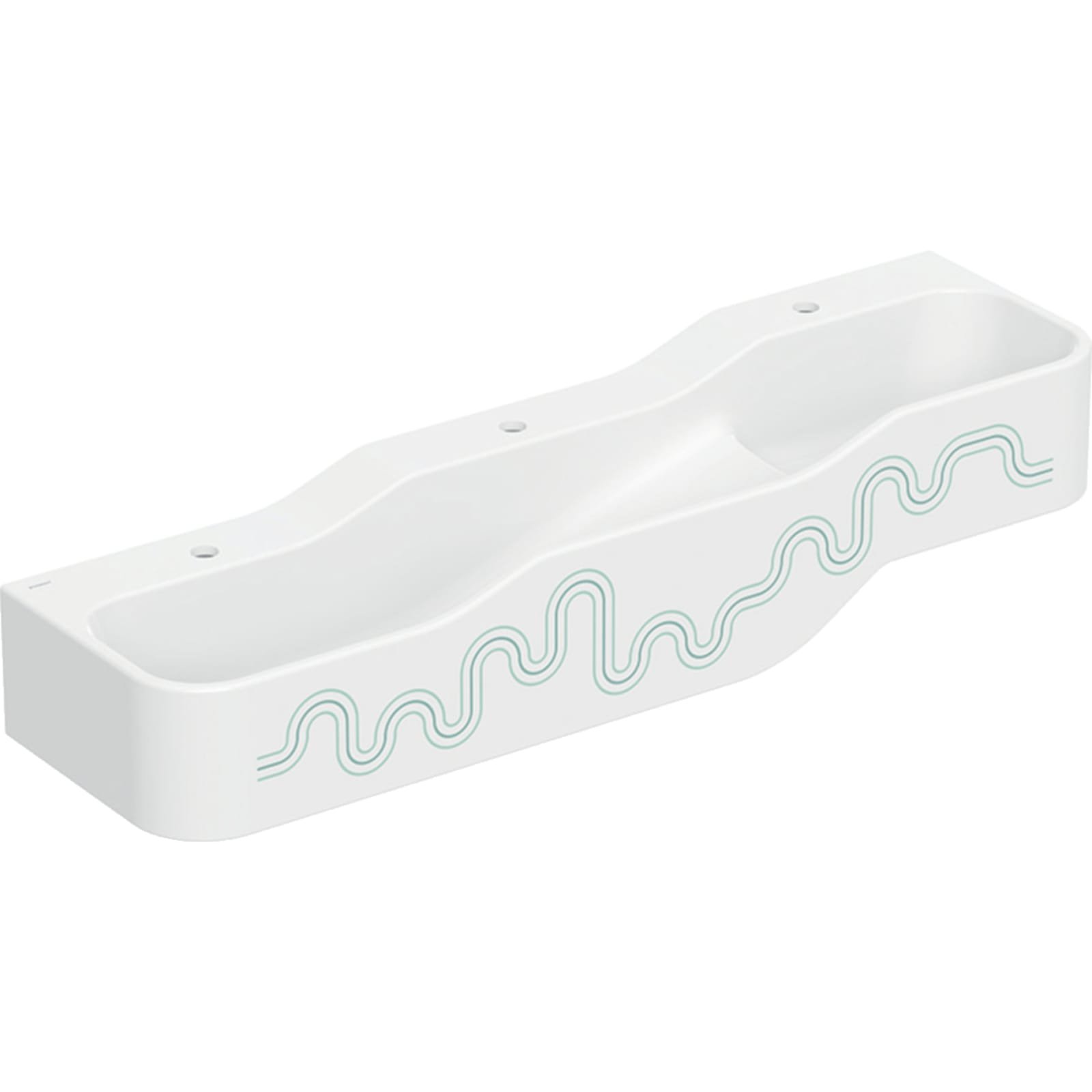 Geberit Bambini wastafel 3 kr.gt aflopend links B140 Groene belijning