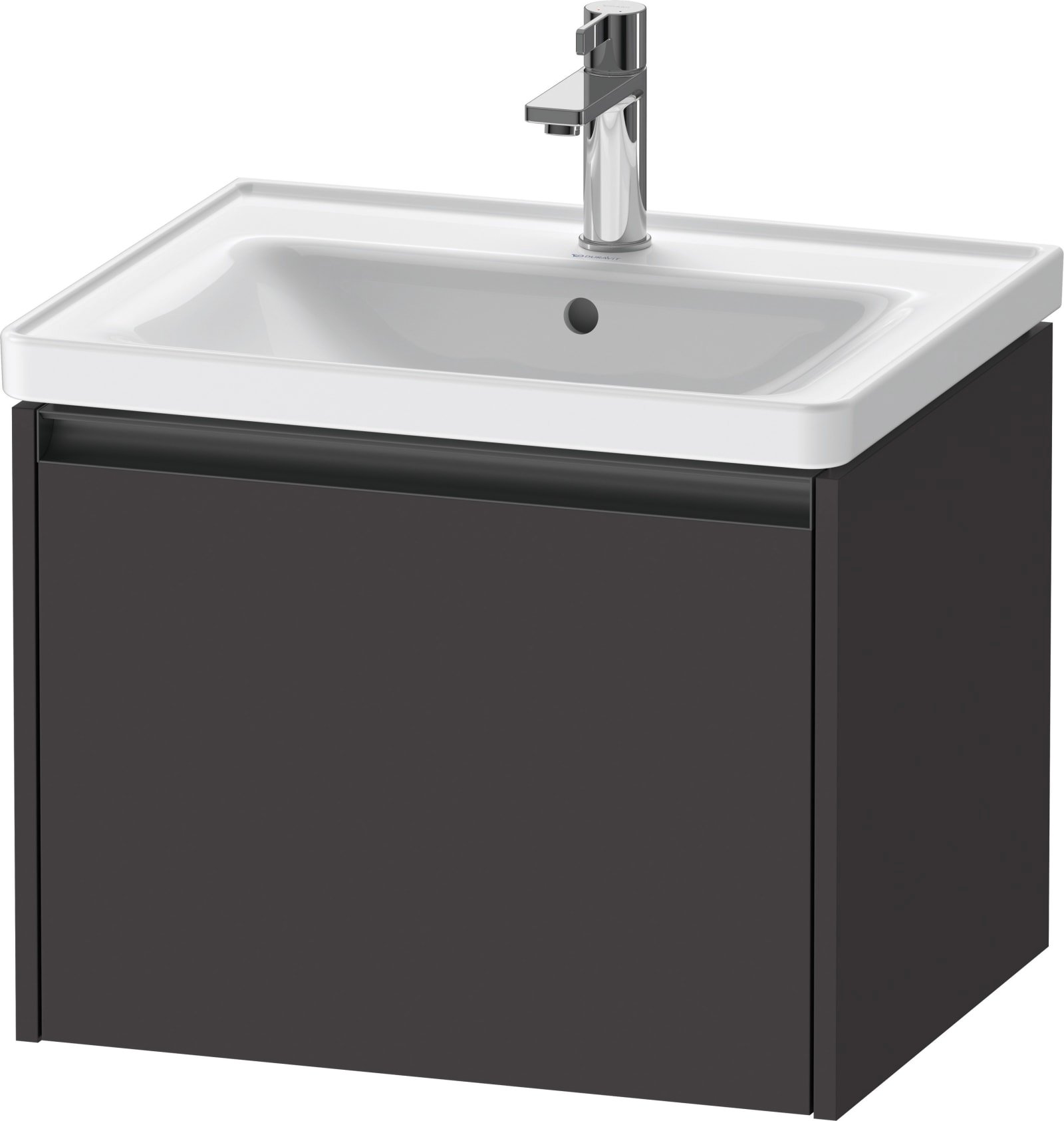 Duravit Ketho.2 Wastafelonderbouw hangend, Grafiet Supermat, rechthoekig, aantal grote lades: 1 – K25081080800000