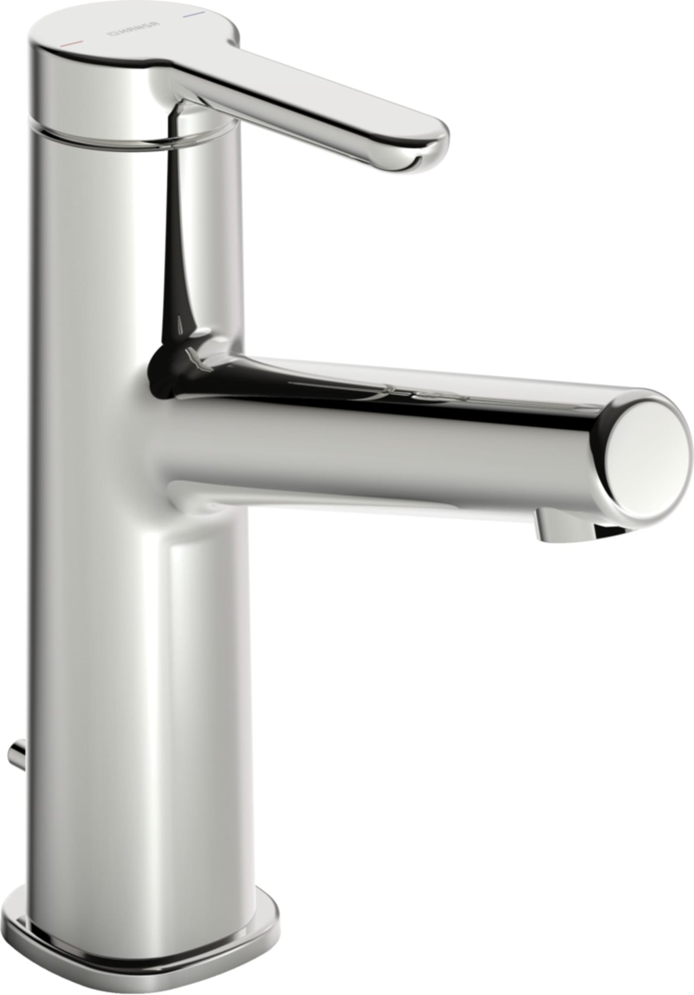 HansaDesigno-Style XL wastafelmengkraan, met waste, vaste uitloop, sprong 128mm, 3/8"flex-aansl.