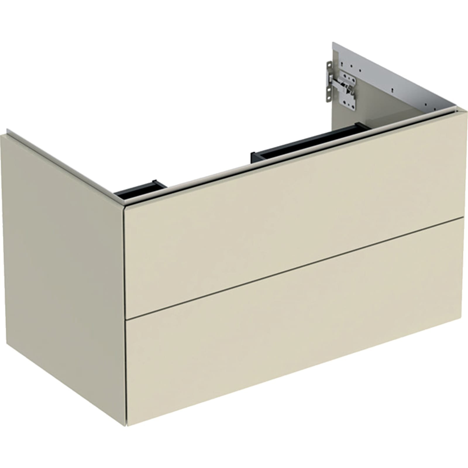 Geberit ONE wastafel onderkast twee laden 90cm zandgrijs hoogglans