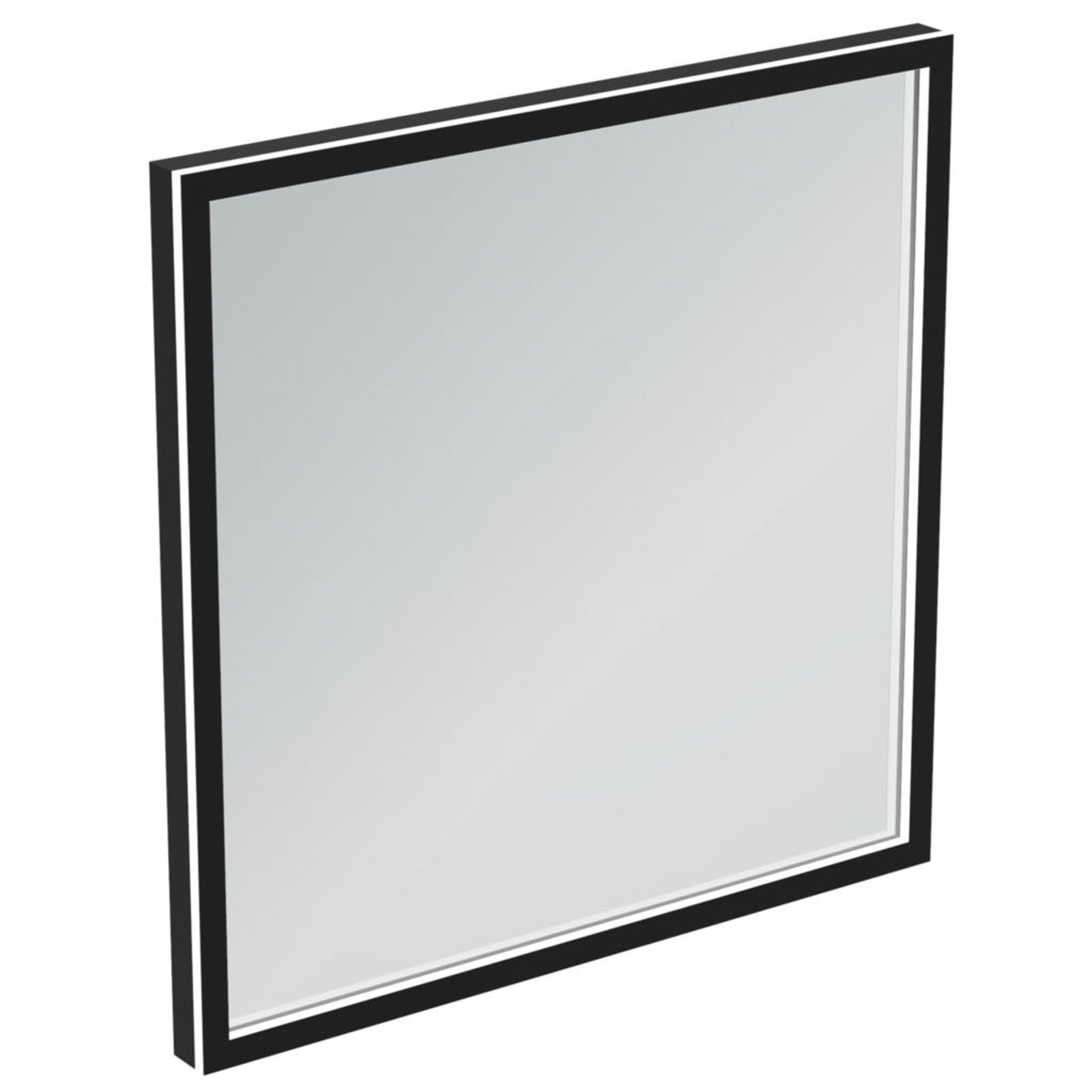 Ideal Standard Conca spiegel vierkant 60 cm met led verlichting omlijsting zwart