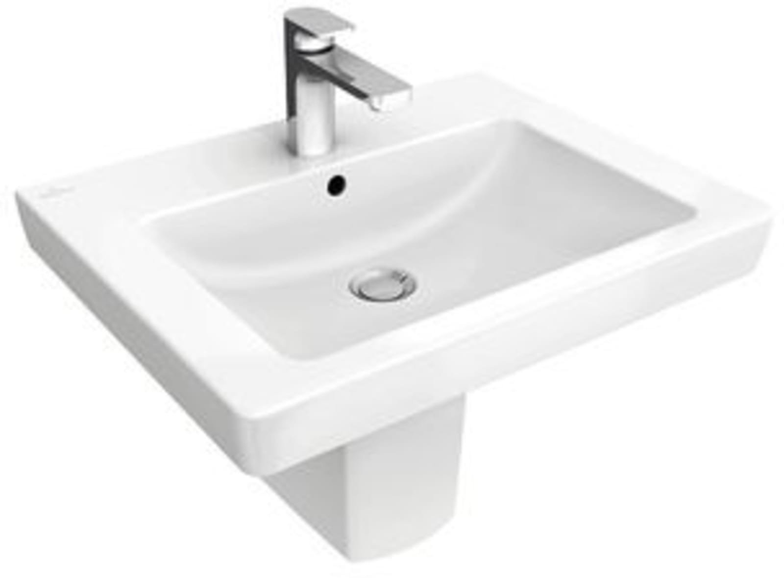 Villeroy & Boch, Subway 2 keramische wastafel, 800x470mm, uittikbare kraangaten: links en rechts, wit