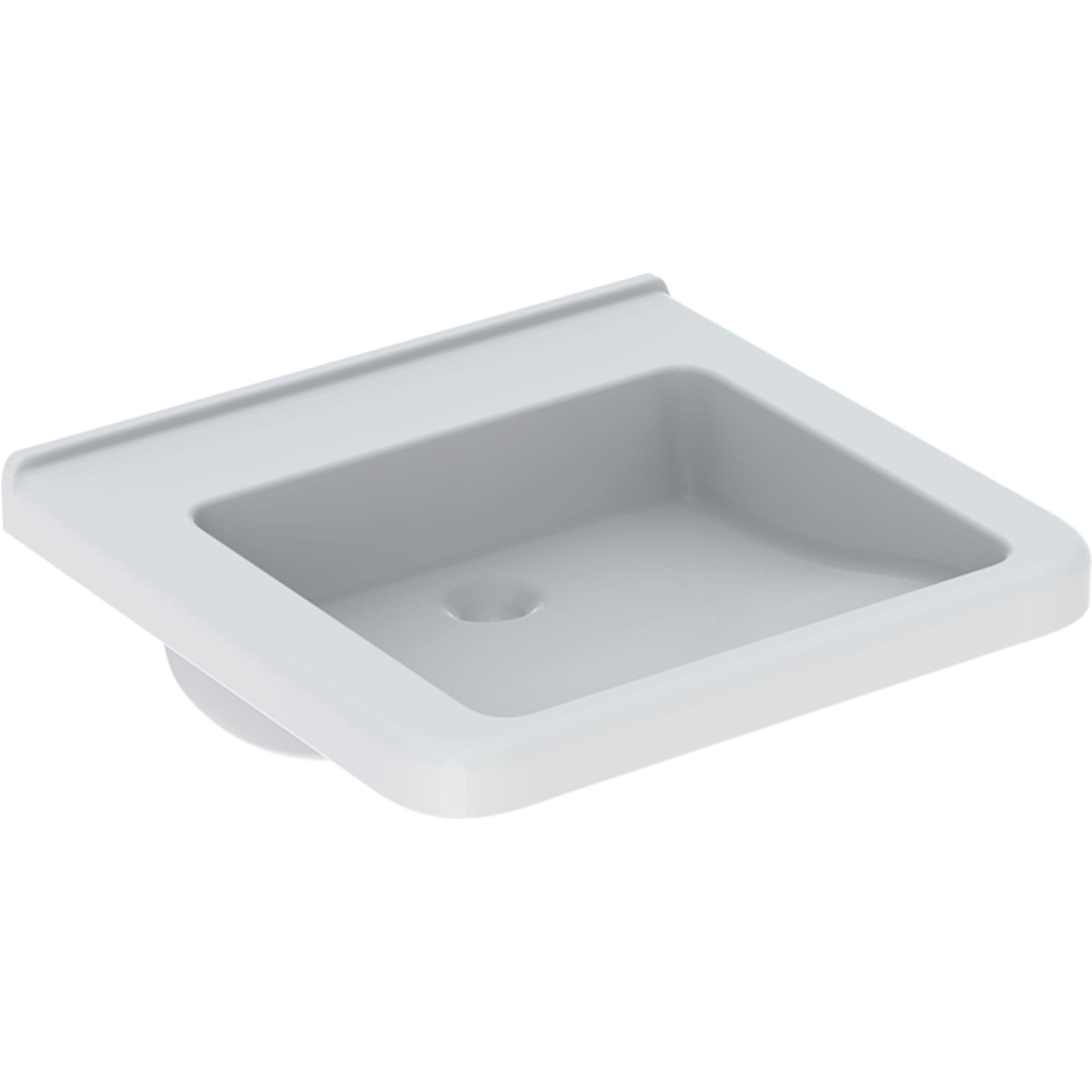Geberit 300 Comfort Square wastafel MIVA 55x52 z/kr z/ol wit KeraTect