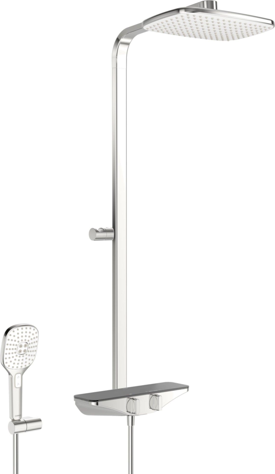 Hansa Emotion thermostatisch douchesysteem, met losse handdouche en houder, wit/antraciet