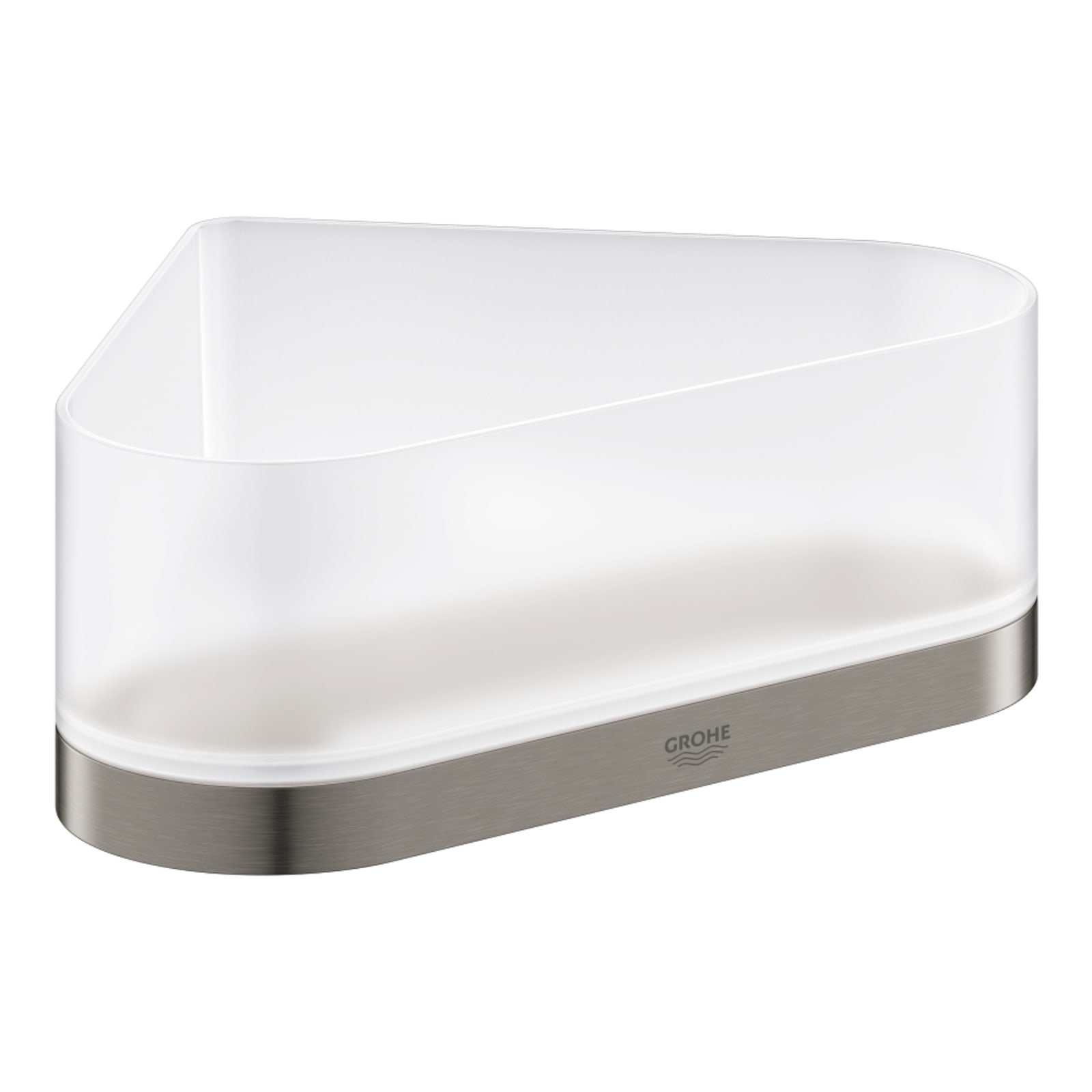 Grohe Selection, Korf met houder / zeepschaal, hoekmontage, glas/metaal, hard graphite geborsteld