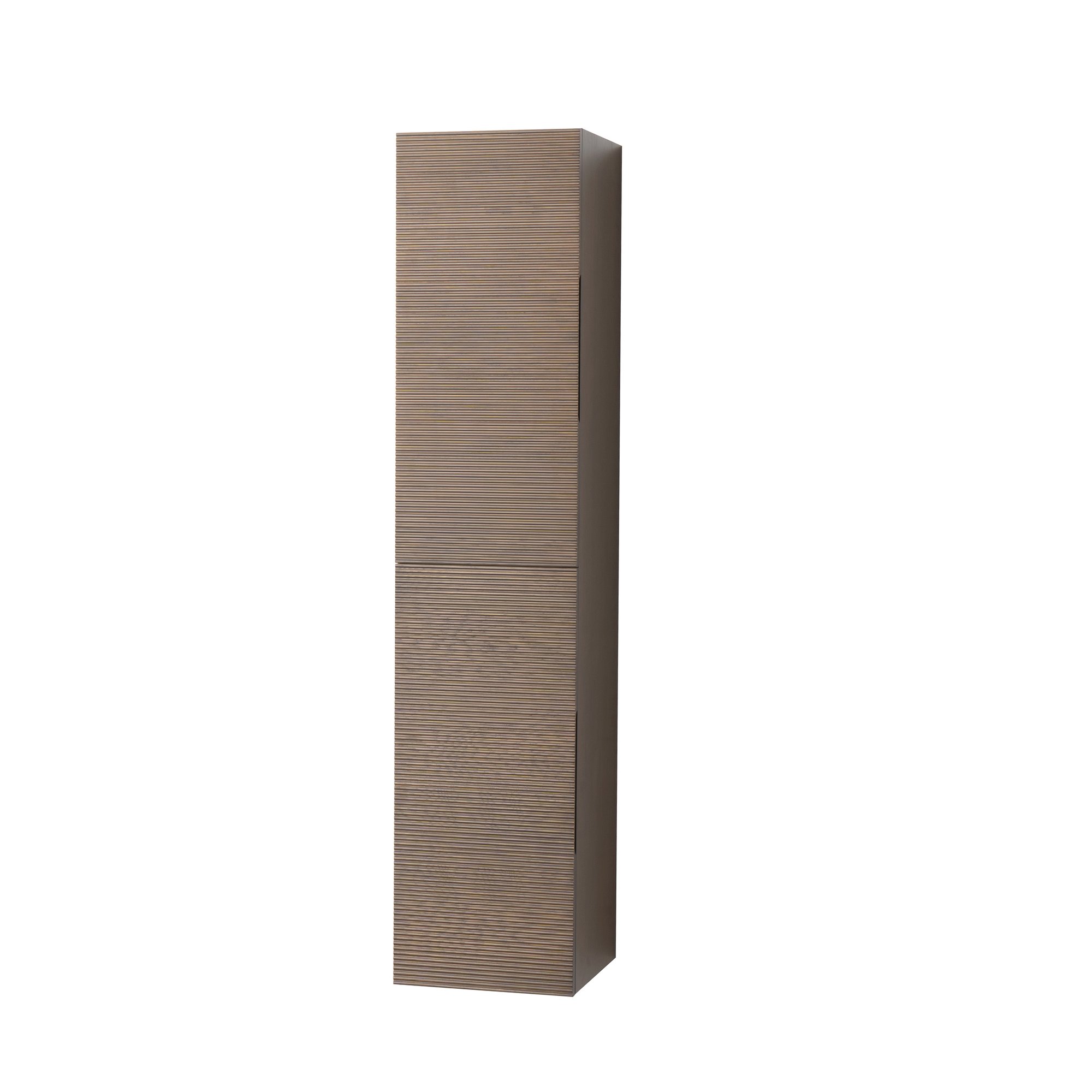 LAYDA KOLOMKAST - 2 DEUREN - GREEPLOOS - SOFT CLOSE - OMKEERBAAR - 35X160X35 CM - DONKER WALNOTEN