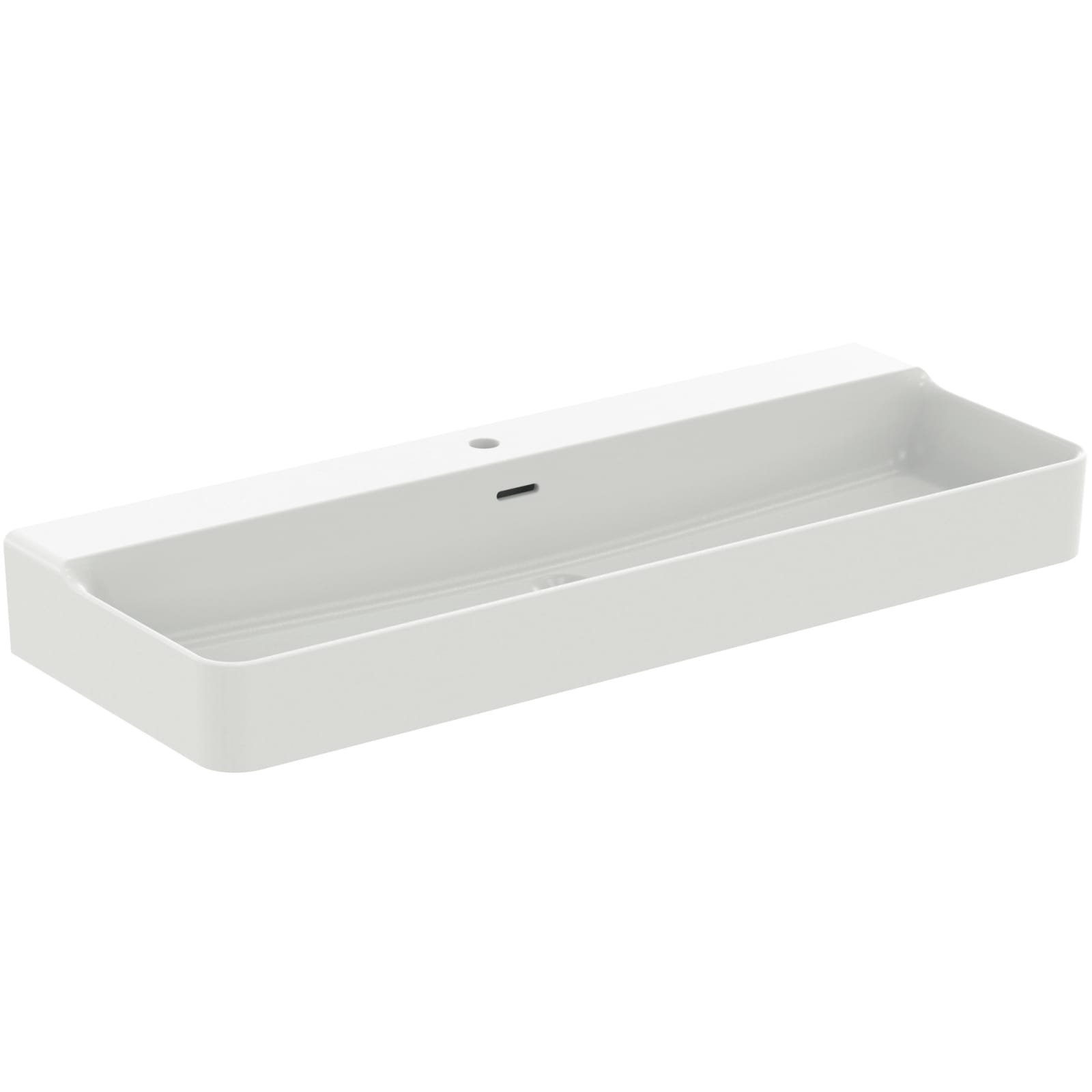 CONCA | WASTAFEL 1200X450X145 MM SILK WHITE, 1 KRAANGAT, MET OL (GESL)