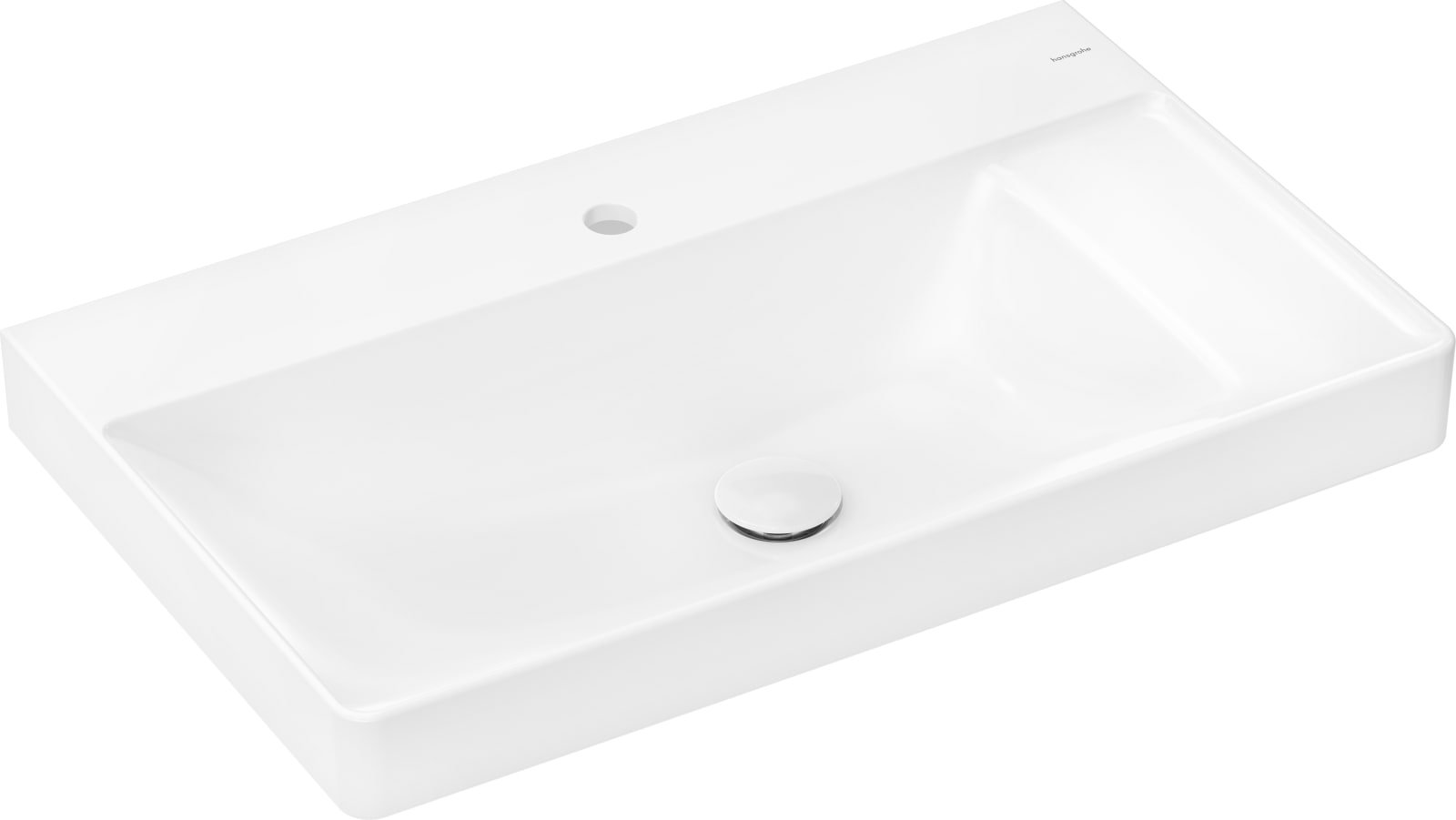 Hansgrohe Xelu Q wastafel 800/480 planchet rechts z overloop SmCl wit (1200769953)