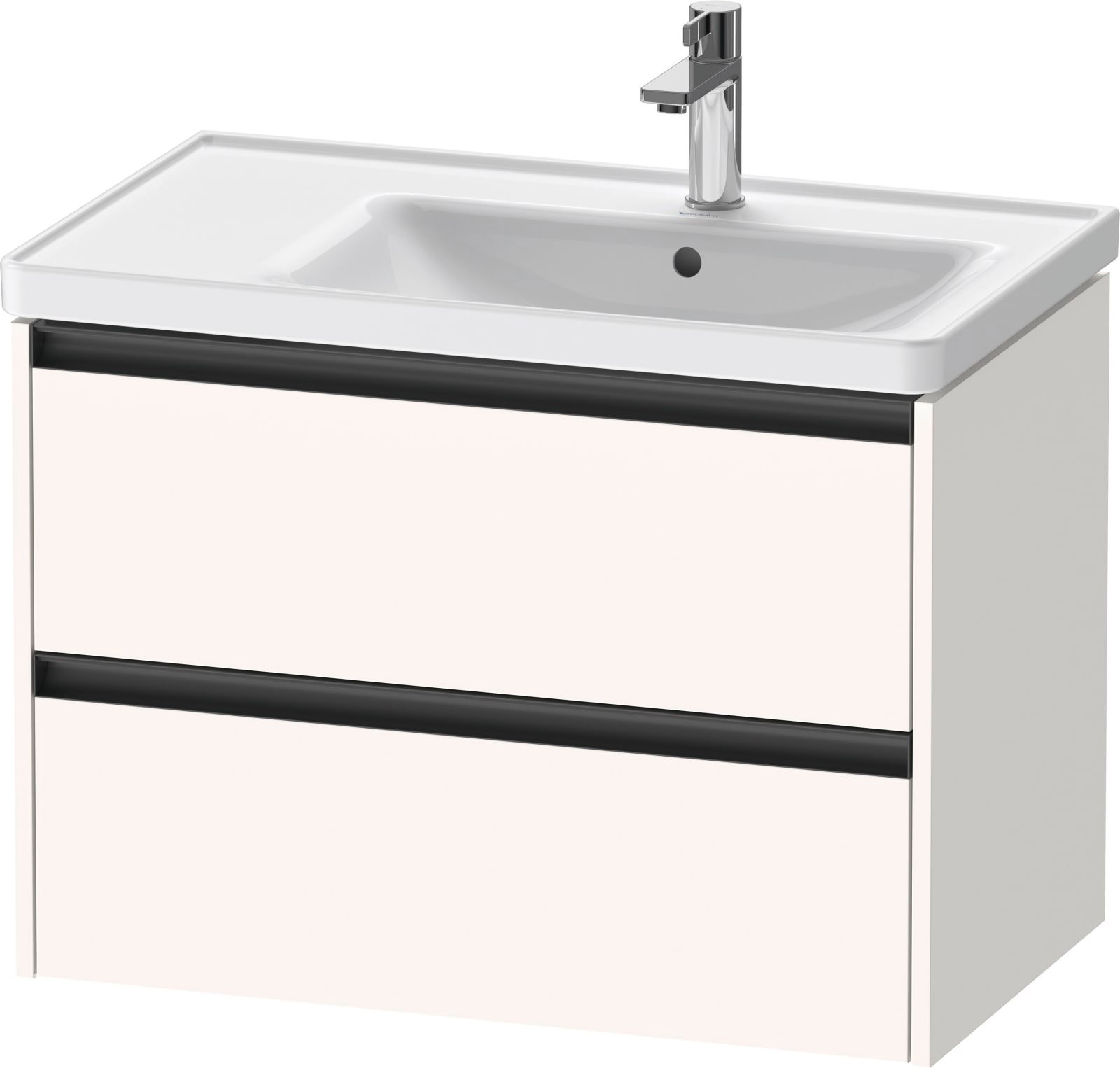 Duravit Ketho.2 Wastafelonderbouw hangend, Wit Supermat, rechthoekig, aantal kleine lades: 2 – K25286084840000