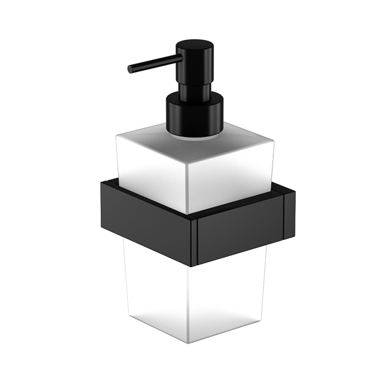 Steinberg 460 zeepdispenser voor wandmontage, mat zwart, satin wit