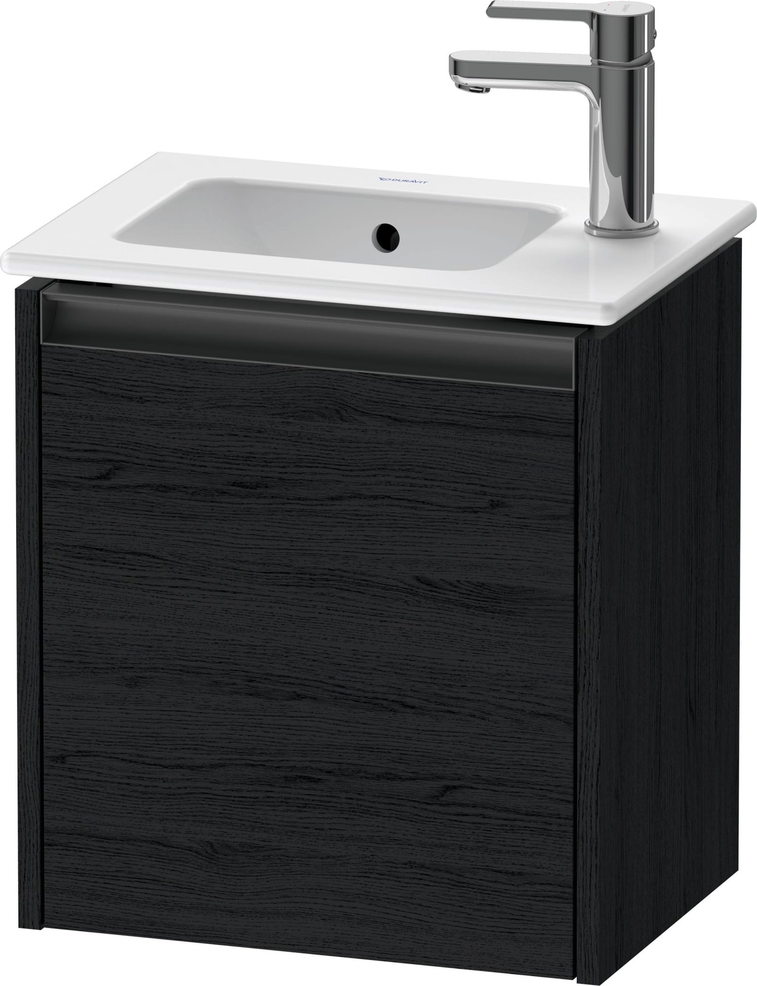 Duravit Ketho.2 Wastafelonderbouw hangend, Eiken zwart Mat, rechthoekig, aantal deuren: 1 – K25060R16160000