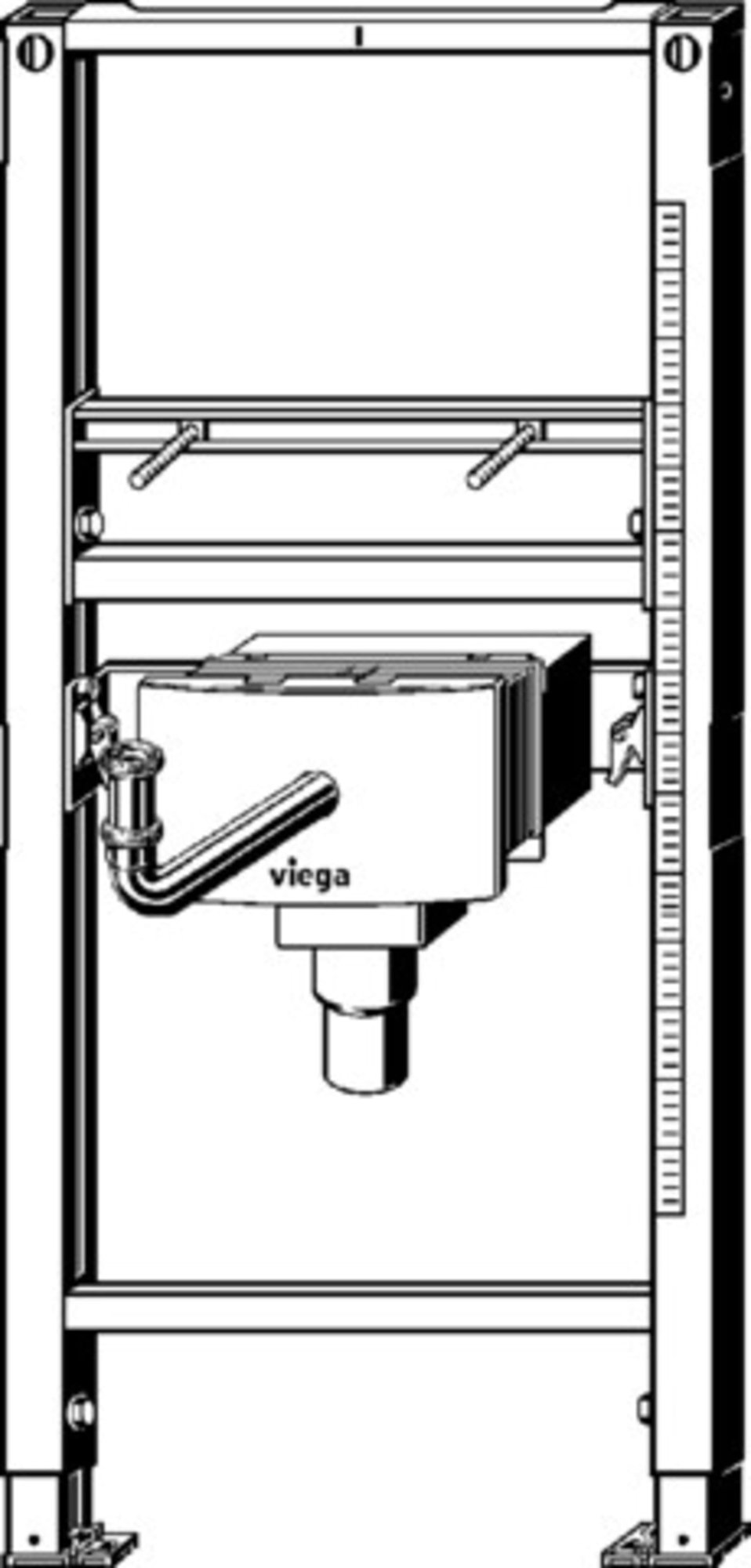 Viega Prevista Dry wastafel element met inbouw-?aansluitbox 1120 X 500 mm