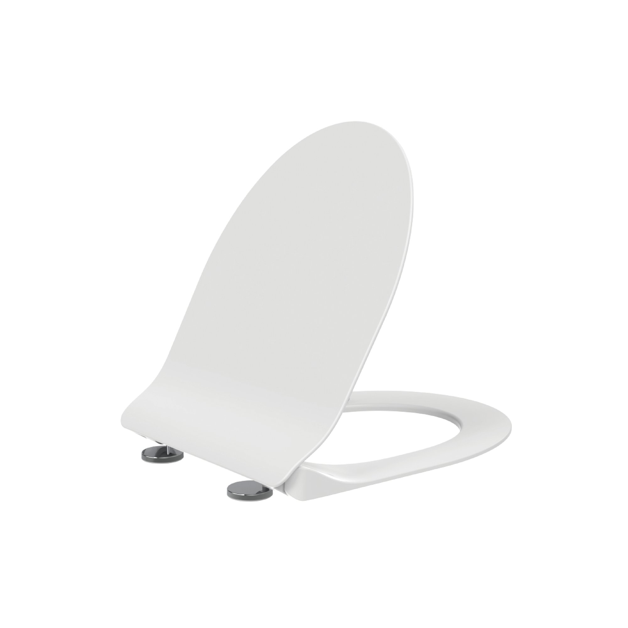 CREAVIT NESS WC-ZITTING - D-MODEL - SLIM DESIGN - SOFT CLOSE - QUICK RELEASE - DUROPLAST - RVS SCHARNIEREN - GLANZEND WIT