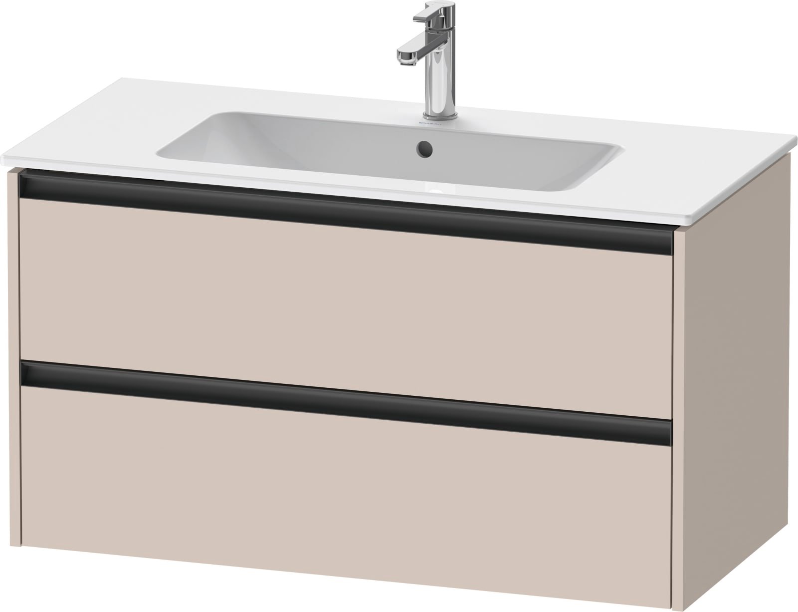 Duravit Ketho.2 Wastafelonderbouw hangend, Taupe Mat, rechthoekig, aantal kleine lades: 2 – K25264091910000