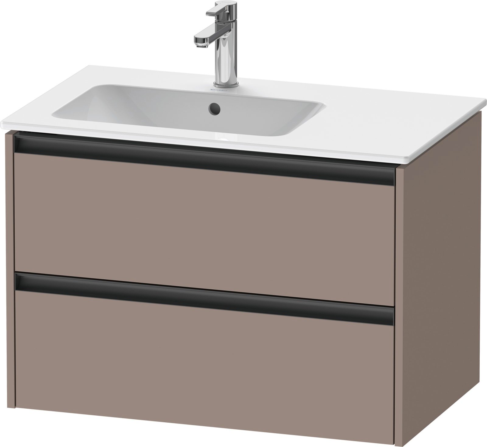 Duravit Ketho.2 Wastafelonderbouw hangend, Basalt Mat, rechthoekig, aantal kleine lades: 2 – K25267043430000