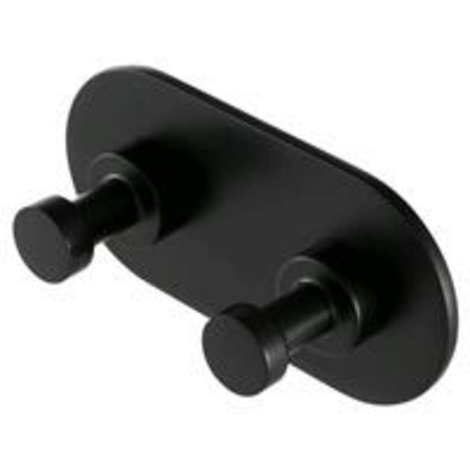 Geesa Nemox Black handdoekhaak, met 2 haken, rvs, gecoat, hxdxl 48x34x98mm, zwart