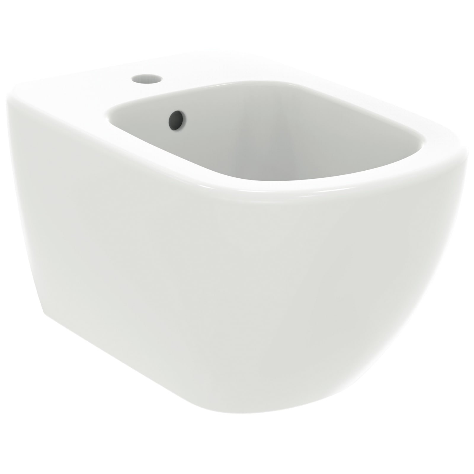 TESI | WANDBIDET 360X530X300 MM SILK WHITE, 1 KRAANGAT, MET OVERLOOP