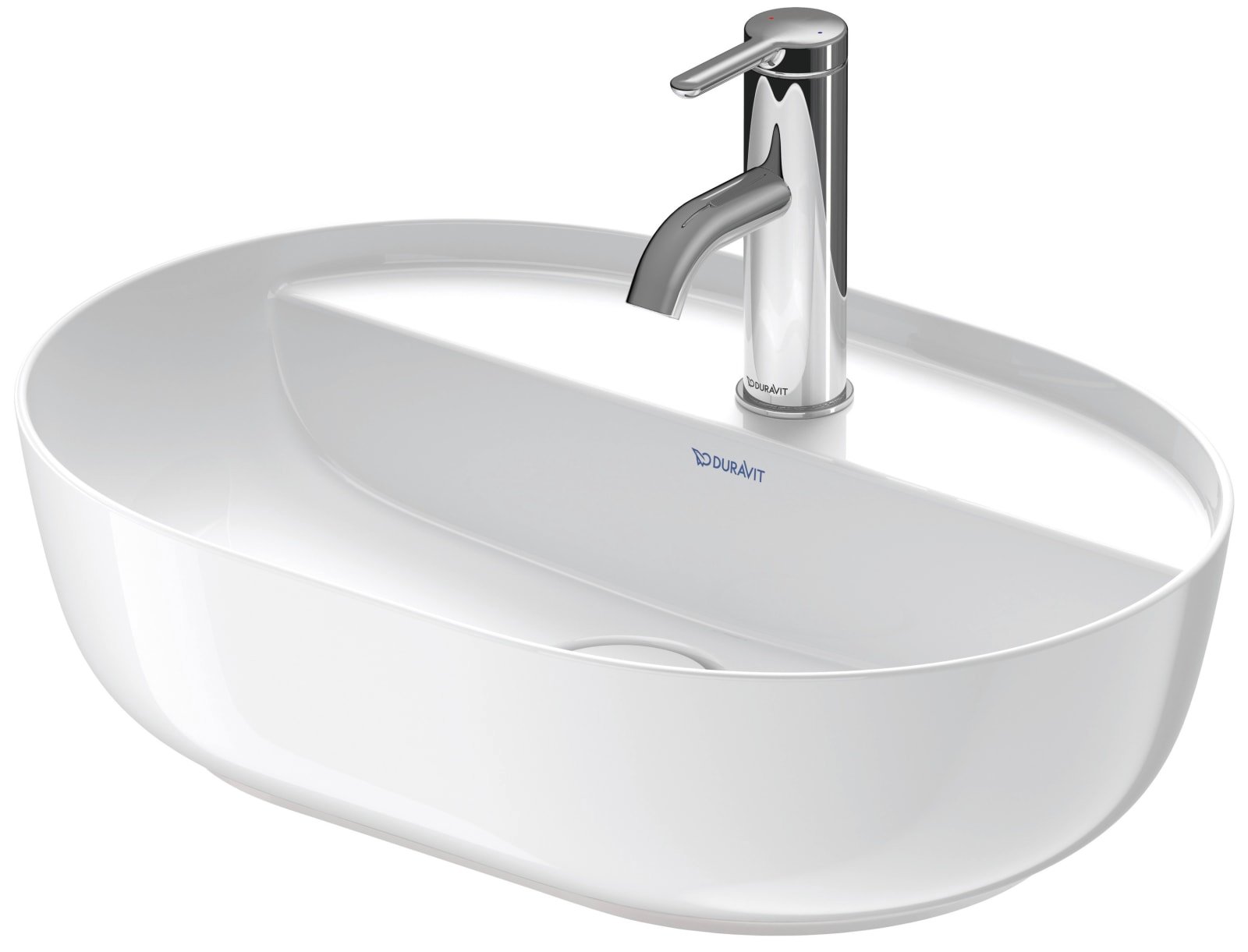 Duravit Luv Opzetwastafel 500 mm Wit Hoogglans, kraanvlak, aantal kraangaten per wasplaats: 1, geslepen – 0380500000