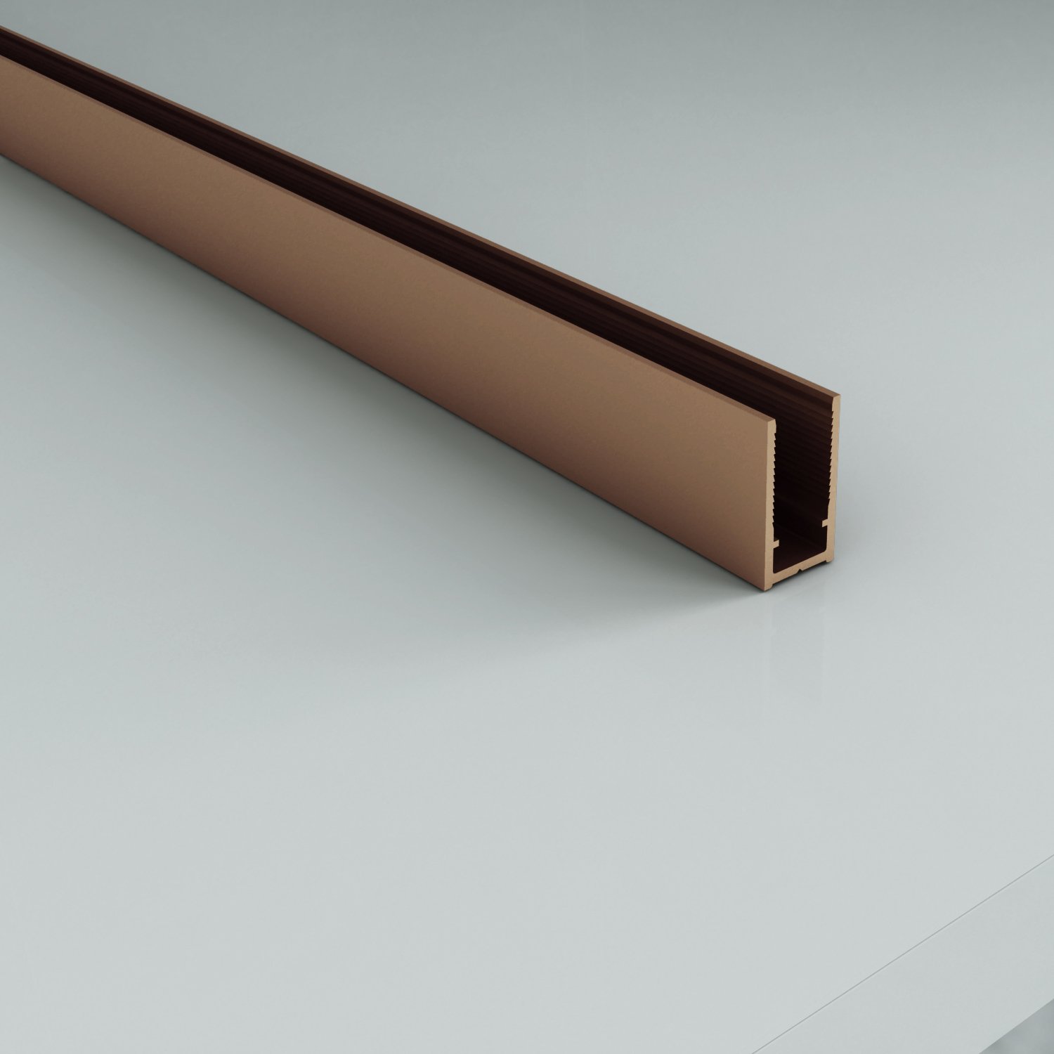 ALONI MUURPROFIEL VOOR DOUCHEWAND - 200 CM - GEBORSTELD KOPER