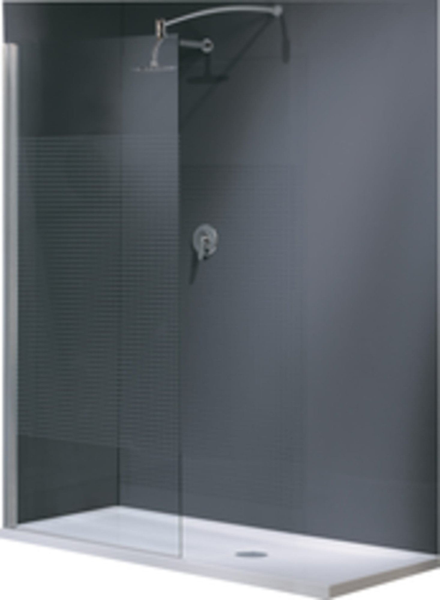 Novellini Lunes H, Douchewand, rechthoekig, walk-in, 1950 x 900mm (HxB), profiel mat chroom, 6mm glas helder