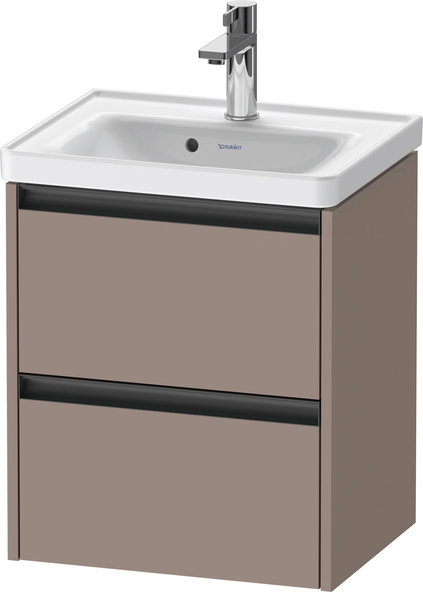 Duravit Ketho.2 Wastafelonderbouw hangend, Basalt Mat, rechthoekig, aantal kleine lades: 2 – K25280043430000