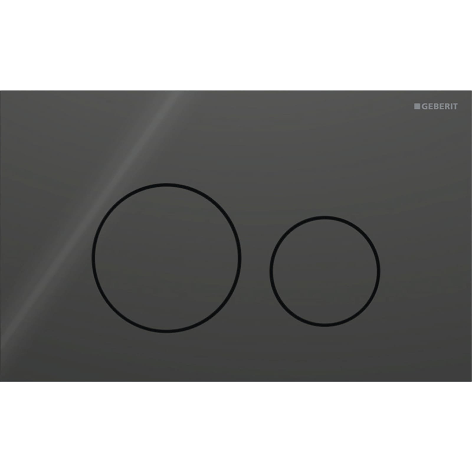 Geberit Sigma40 bedieningsplaat 2-toets spoeling, square, glas zwart (1200825552)