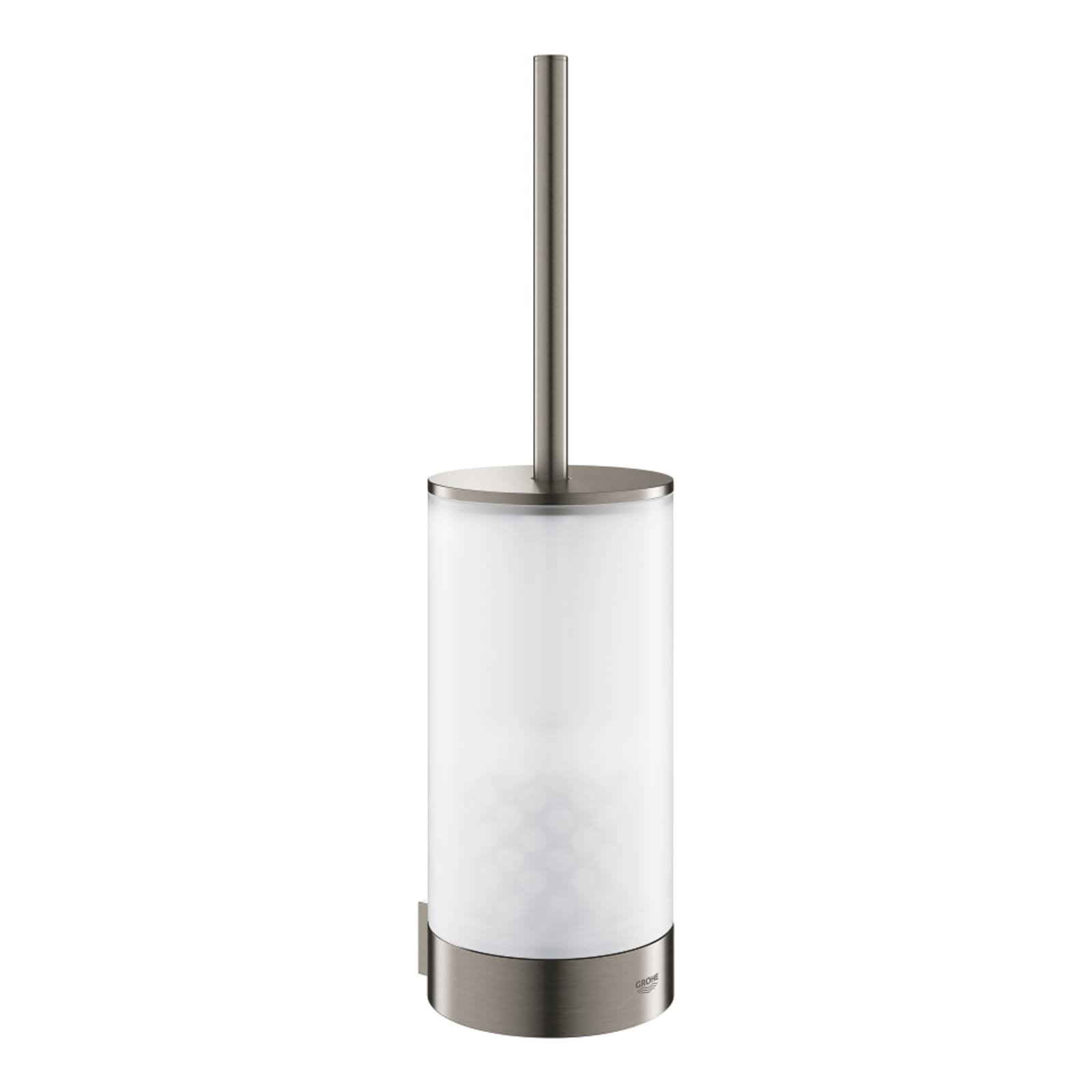 Grohe Selection closetborstelgarnituur, wandmontage, ronde buis, met inzet, hxbxd 383x100x108mm, hard graphite geborsteld