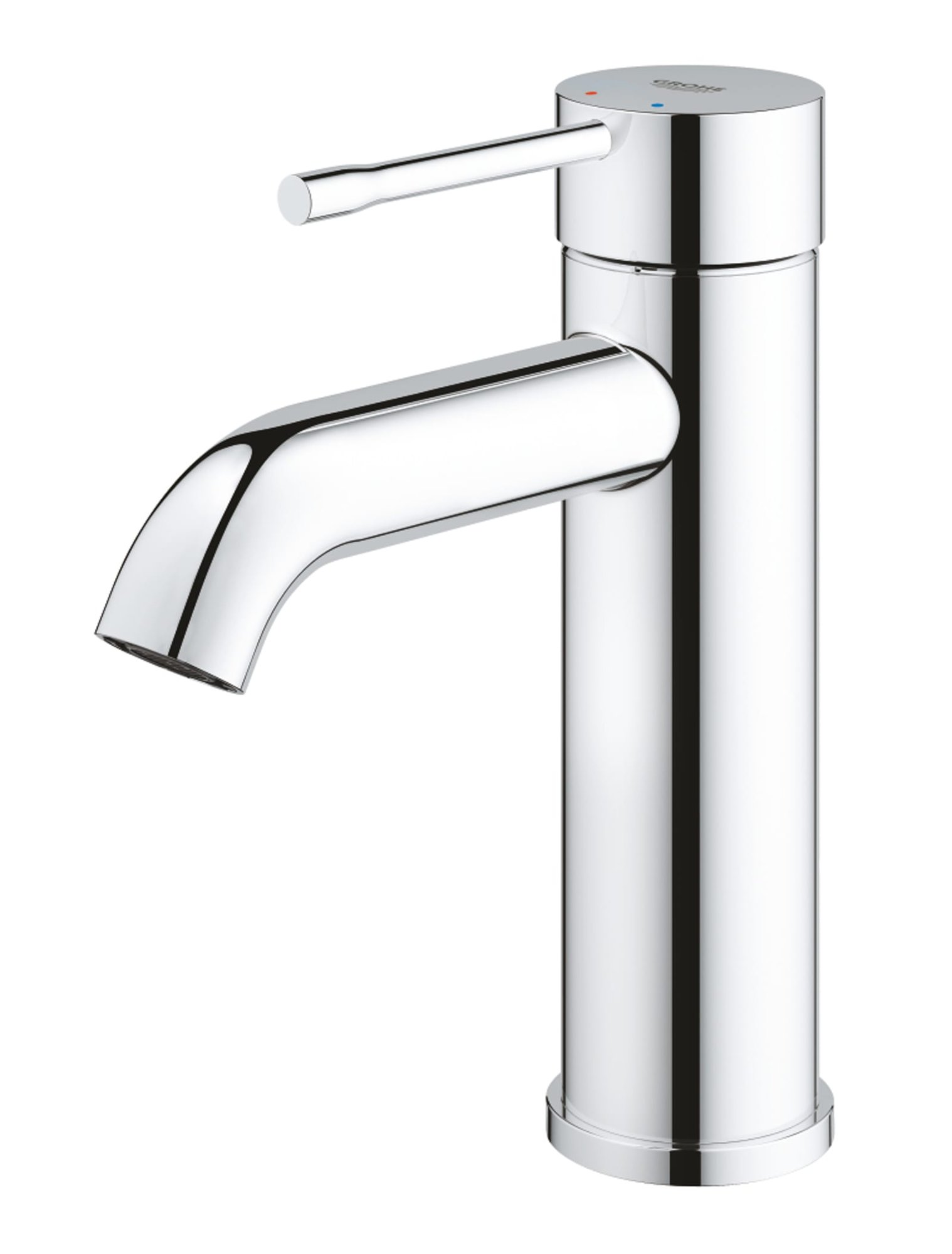 Grohe Essence New, Wastafelmengkraan, S-size, eengreeps, 1-gats, 174mm hoogte, glad, 116mm uitloop, vast, chroom (1200540230)
