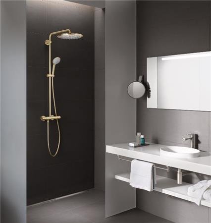 Grohe Euphoria systeem 310, Douchethermostaat, met douchesysteem, wand, tweegreeps, 2-gats, 150mm hart, cool sunrise