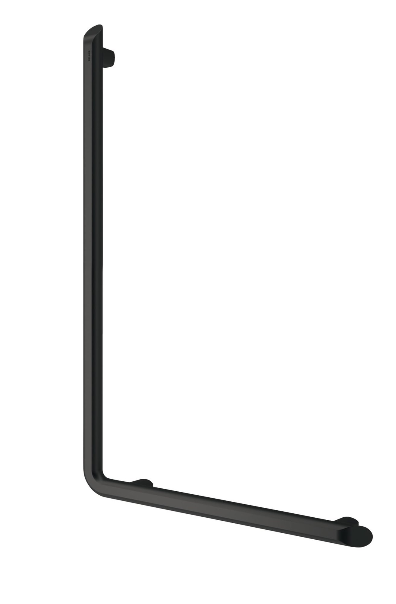 L-vormige douchestang Be-Line Ø35 H.750 aluminium mat zwart