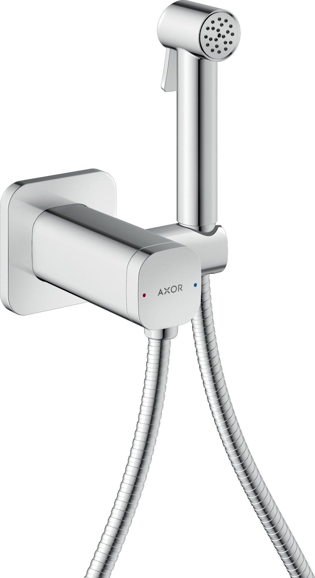 AX Bidette Showers handdouche 1jet square gemengd water met wandhouder en slang 125cm (1200841280)