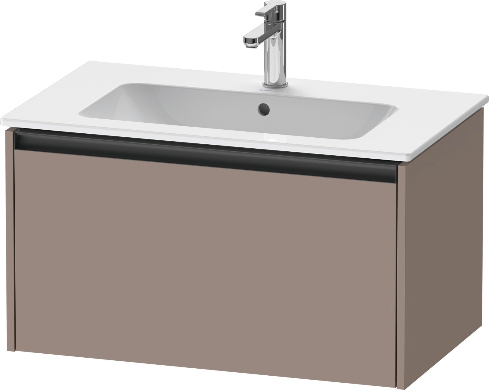 Duravit Ketho.2 Wastafelonderbouw hangend, Basalt Mat, rechthoekig, aantal grote lades: 1 – K25063043430000