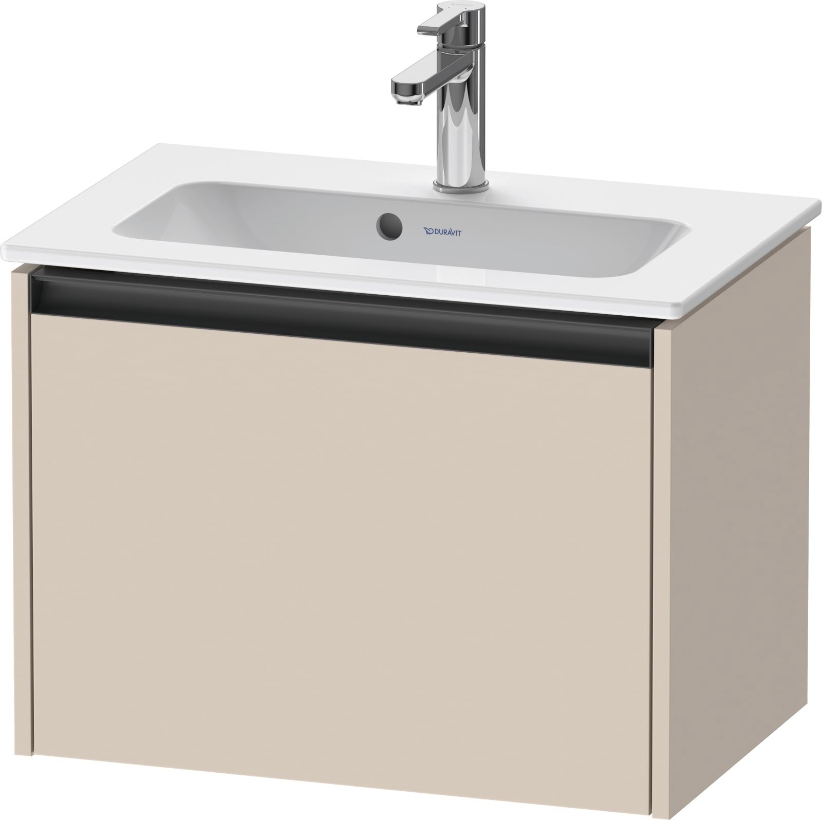 Duravit Ketho.2 Wastafelonderbouw hangend, compact, Taupe Supermat, rechthoekig, aantal grote lades: 1 – K25055083830000