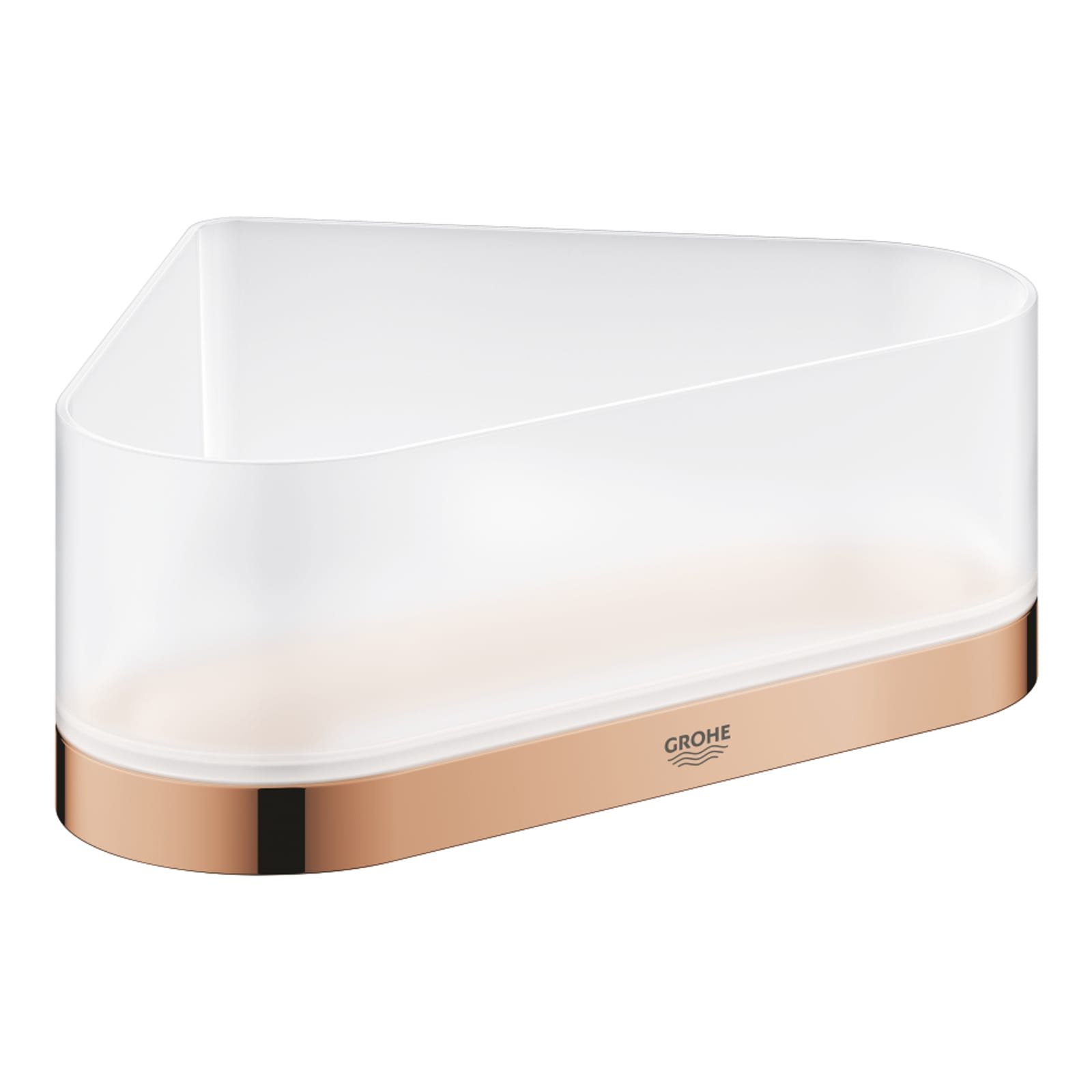 Grohe Selection, Korf met houder / zeepschaal, hoekmontage, glas/metaal, warm sunset