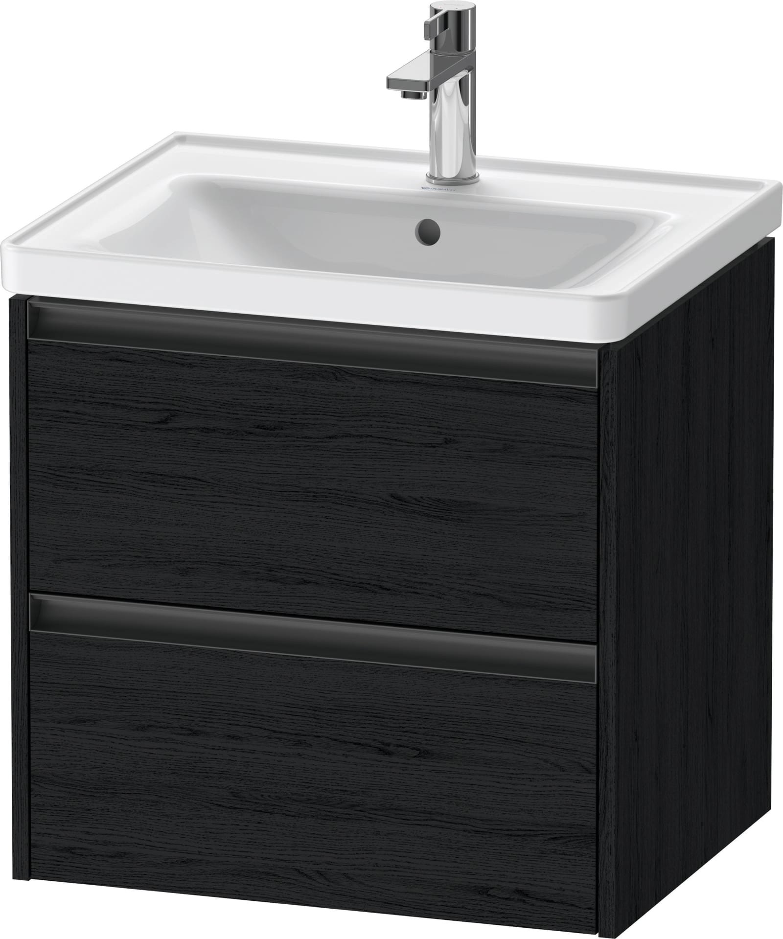 Duravit Ketho.2 Wastafelonderbouw hangend, Eiken zwart Mat, rechthoekig, aantal kleine lades: 2 – K25281016160000