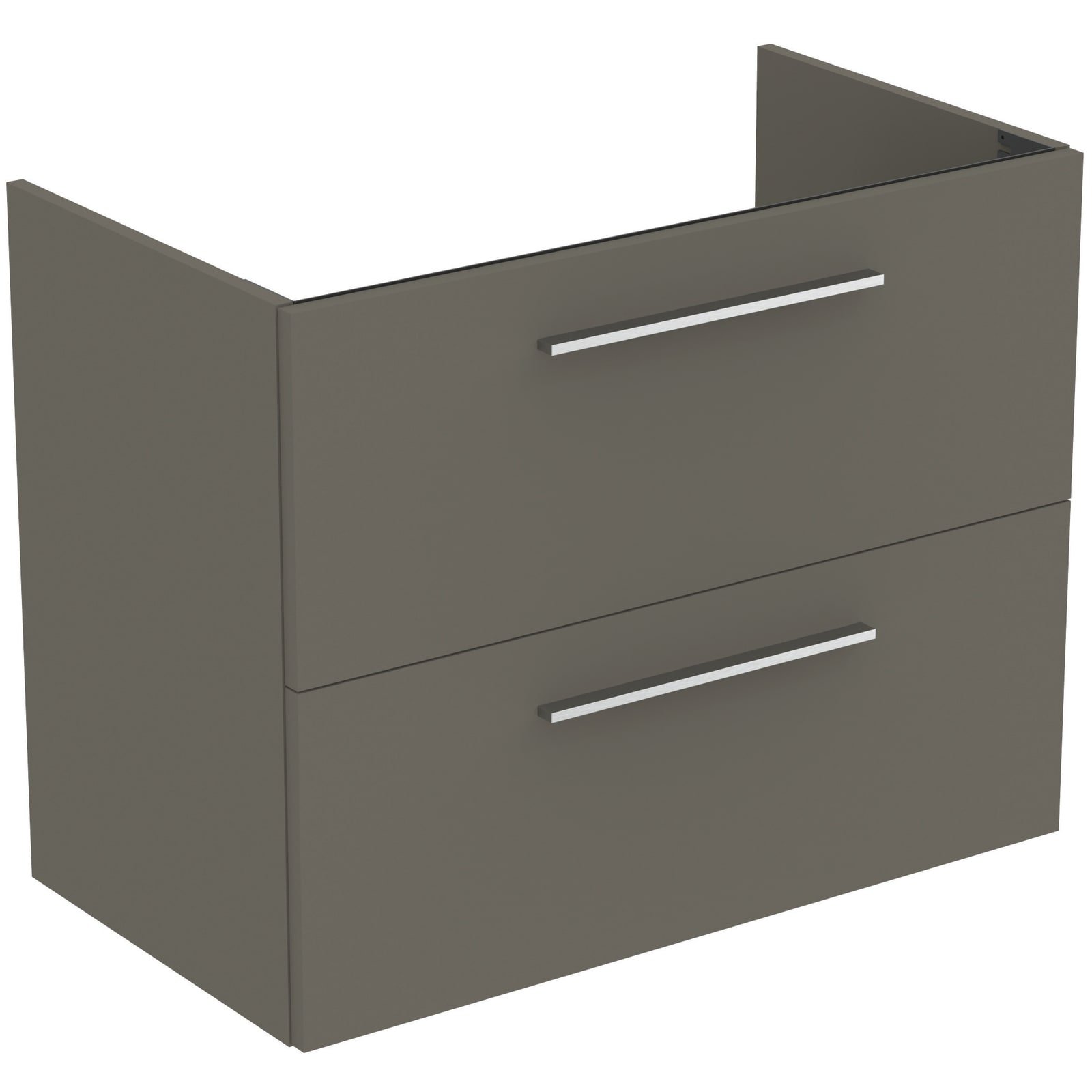I.LIFE A | WASTAFELMEUBEL 800X440X630 MM MAT QUARTZ GRIJS, 2 LADEN