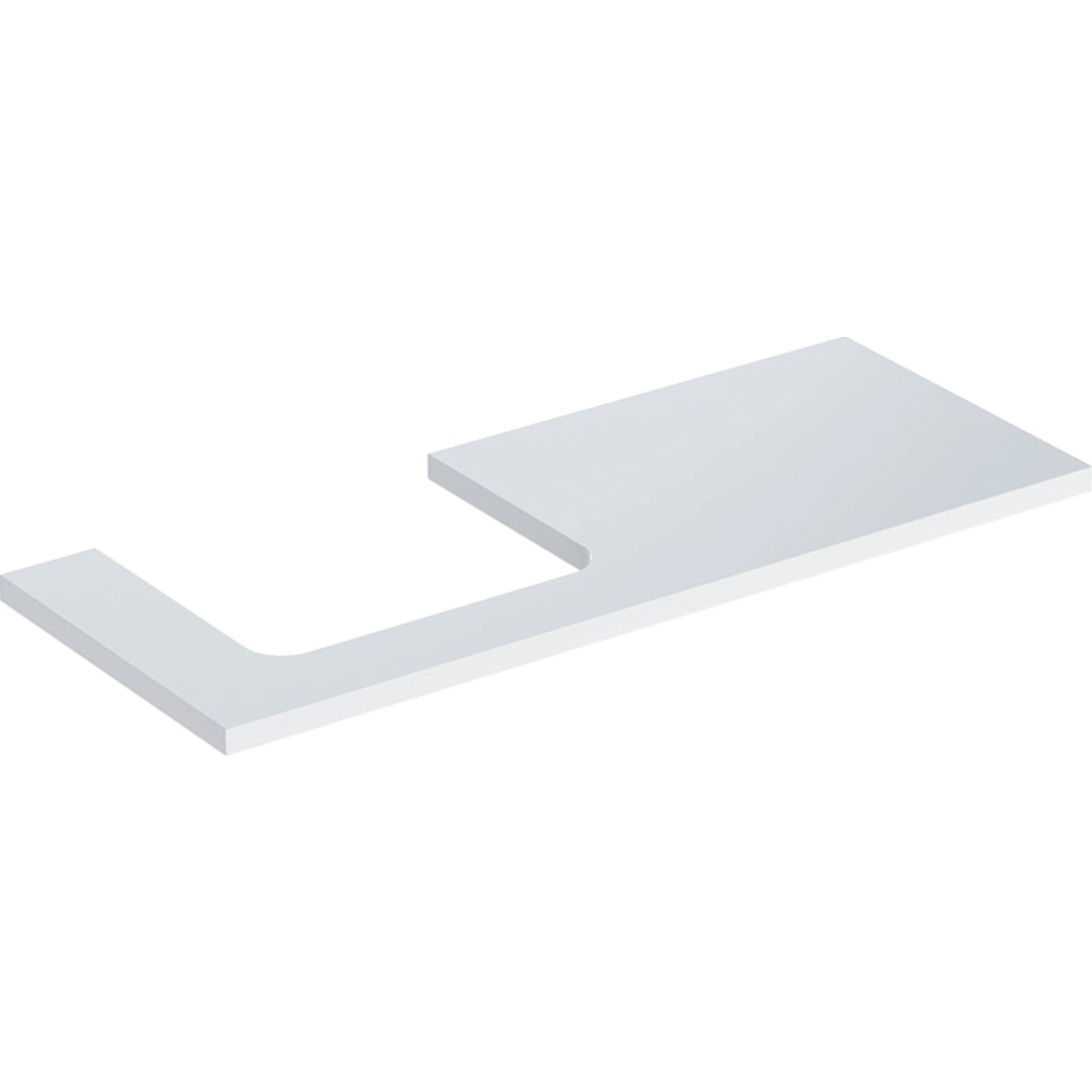 Geberit ONE wastafelblad voor opzetwastafel links 120cm wit hoogglans