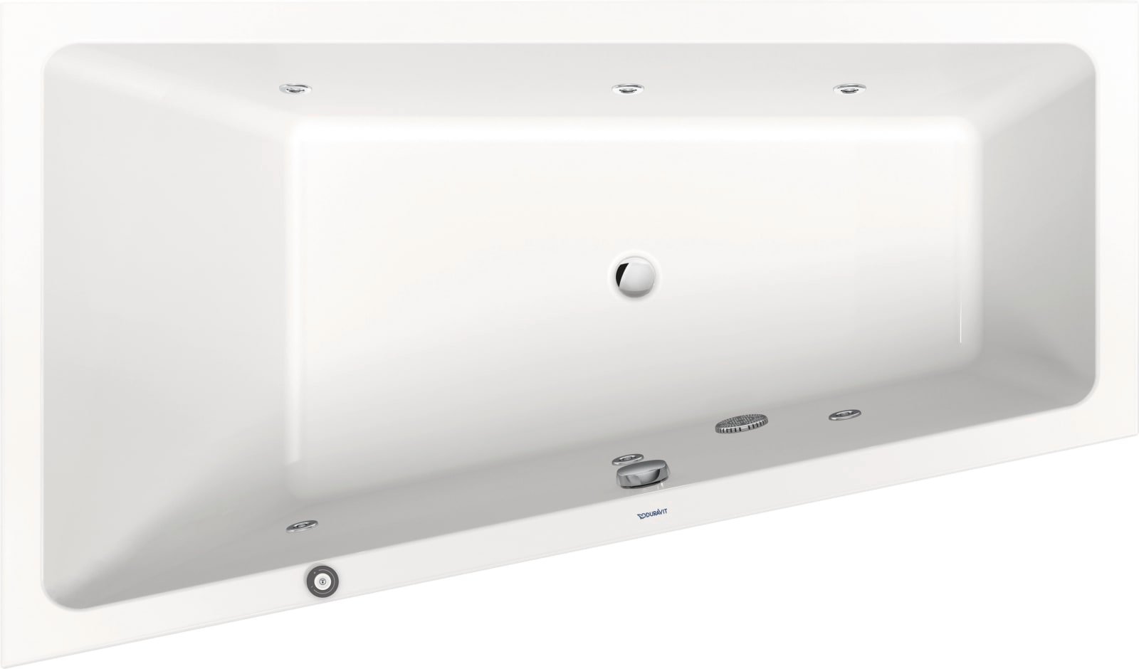 Duravit Duravit No.1 Whirlbad  1700x1000 mm Wit, Jet Project, Inbouw, materiaal: Sanitair acryl, trapeziumvormig, aantal rugsteunen: (1201044831)