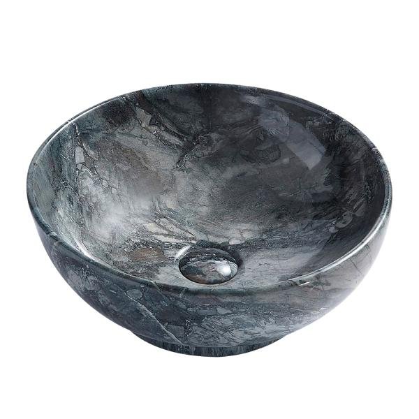 ALONI MOUSE WASKOM  - OPBOUW - ZONDER OVERLOOP - ZONDER KRAANGAT - MET CLICK WASTE - KERAMIEK - 41X18X41 CM - GRIJS MARMER